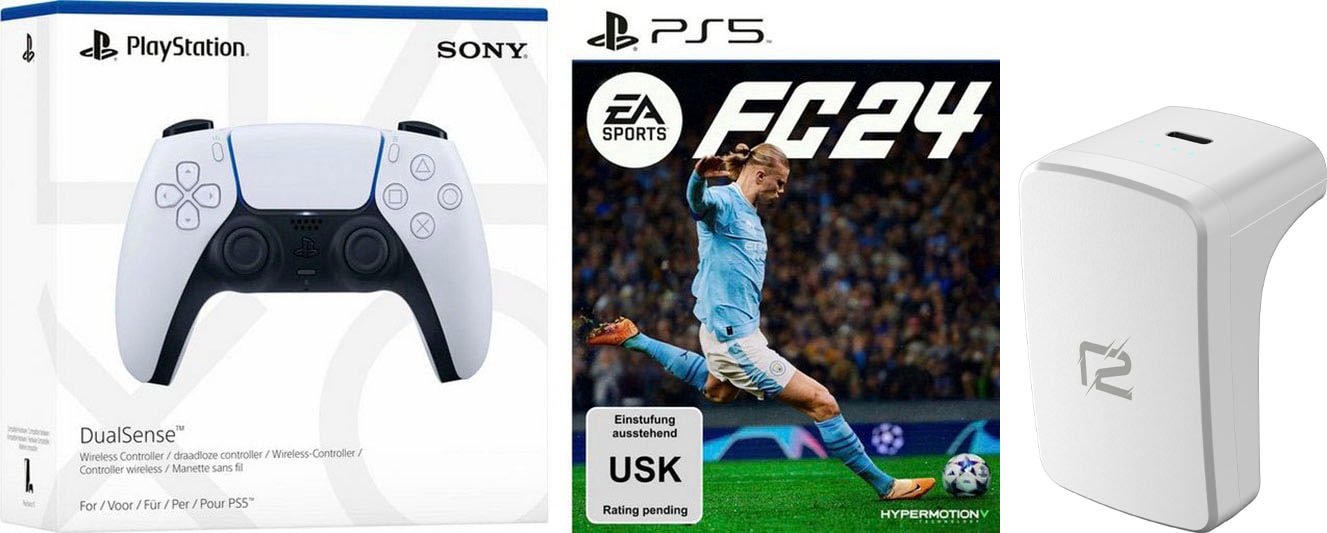 PlayStation 5-Controller »DualSense Weiss + EA Sports FC 24 + Akkupack«