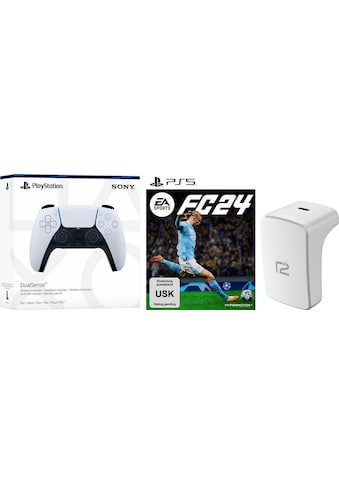 PlayStation 5-Controller »DualSense Weiss + EA Sports FC 24 + Akkupack«