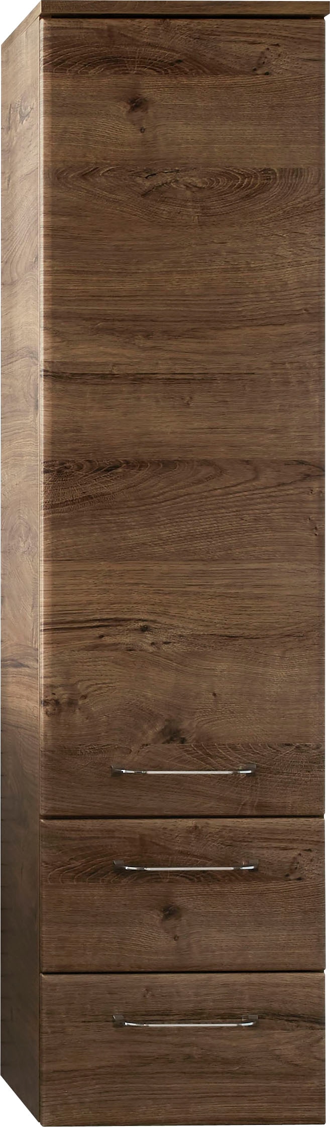 Image of Saphir Midischrank "Quickset Badschrank 35 cm breit, 1 Tür, 2 Schubladen, 2 Einlegeböden" Badezimmer-Midischrank inkl. Türdämpfer, Griffe in Chrom glänzend
