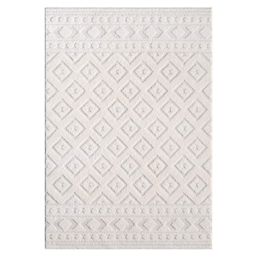 Carpet City Teppich »LOUNGE 9999« rechteckig 15 mm Höhe Kurzflor-Teppich Modern, Hoch-Tief-Struktur, Wohnzimmer, Schlafzimmer