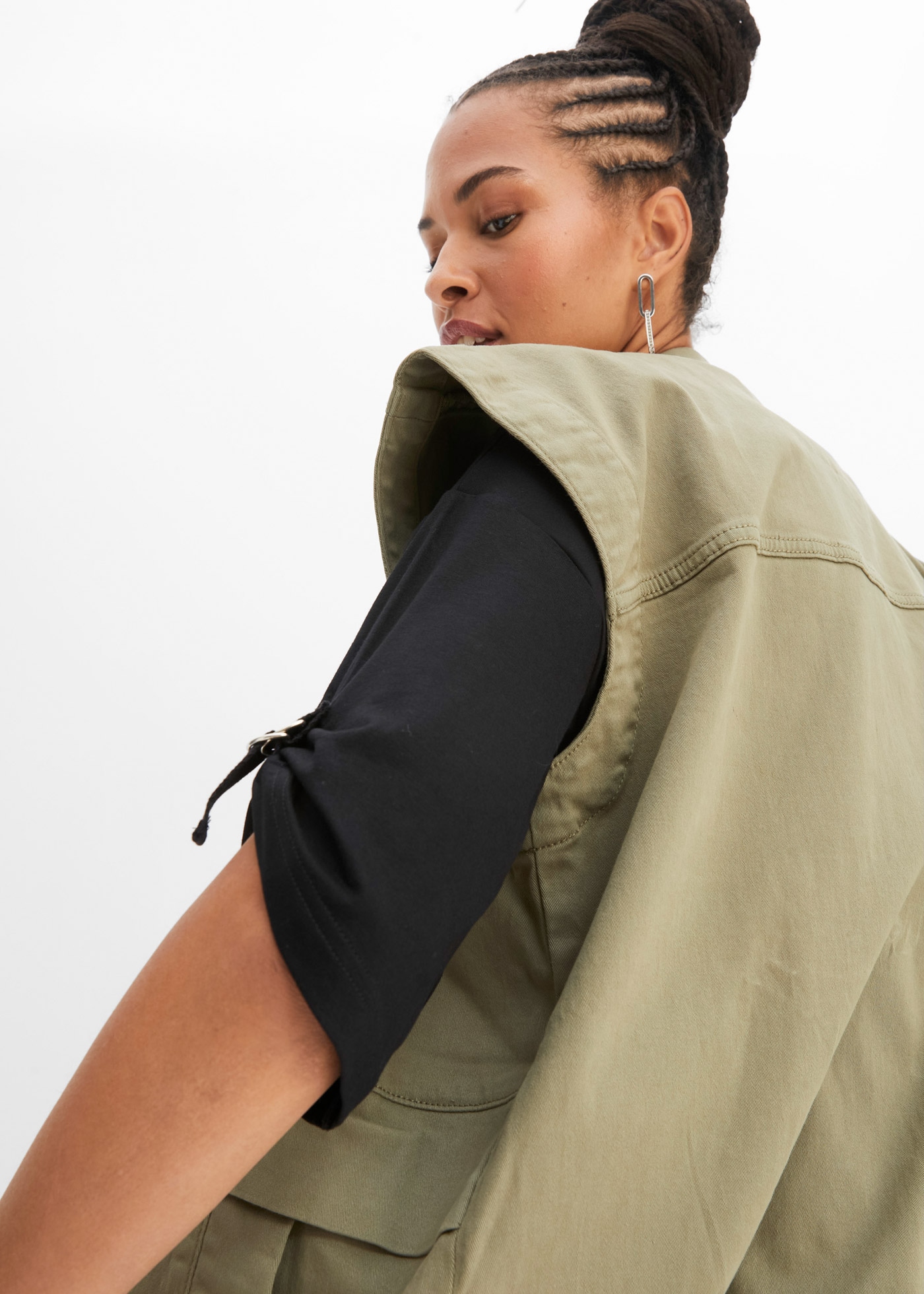 bonprix T-Shirt lockere Passform, Halbarm mit Deko-Detail