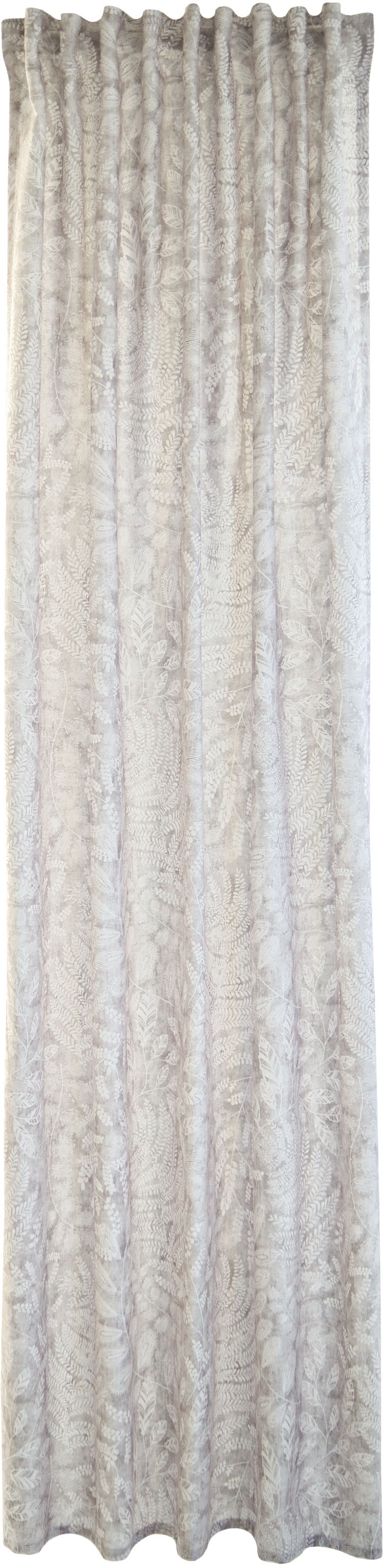 Image of HOMING Vorhang "Tano" verdeckte Schlaufen 1 Stk. tlg. blickdicht, Floral, Blumen, grau, Wohnzimmer, Schlafzimmer