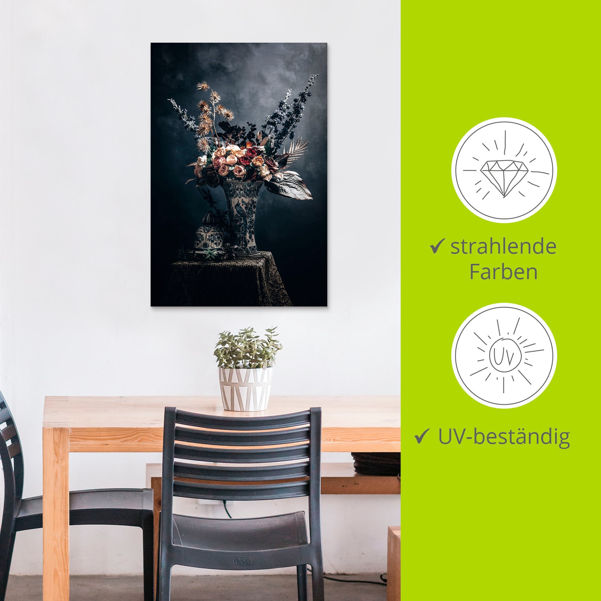 Artland Alu-Dibond-Druck »Sommer Kunst Stilleben«, Arrangements, (1 St.), für Innen- und Aussenbereich geeignet, Outdoorbild