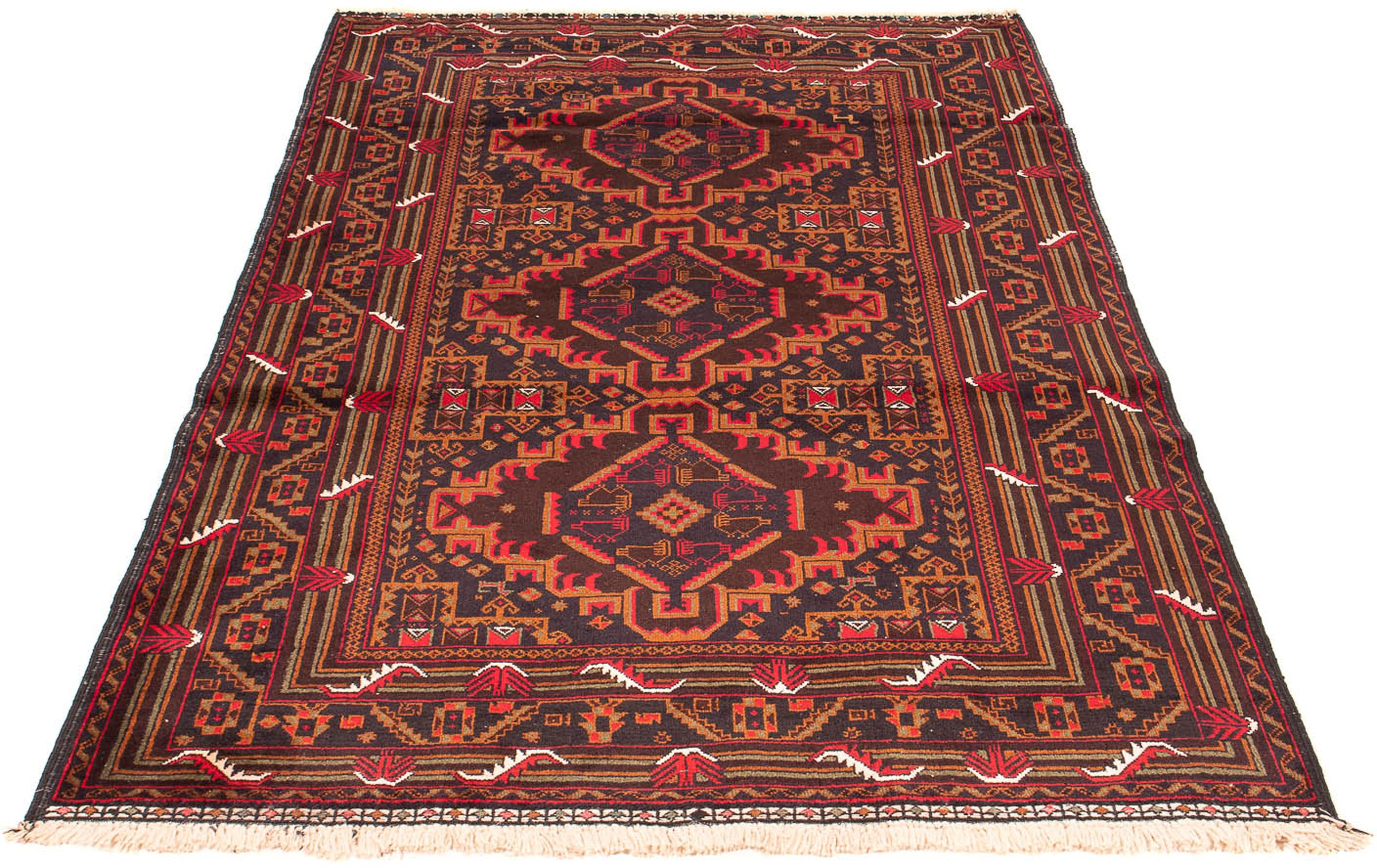 Image of morgenland Orientteppich »Belutsch - 204 x 125 cm - braun«, rechteckig, 8 mm Höhe, Wohnzimmer, Handgeknüpft, Einzelstück mit Zertifikat bei Ackermann Versand Schweiz