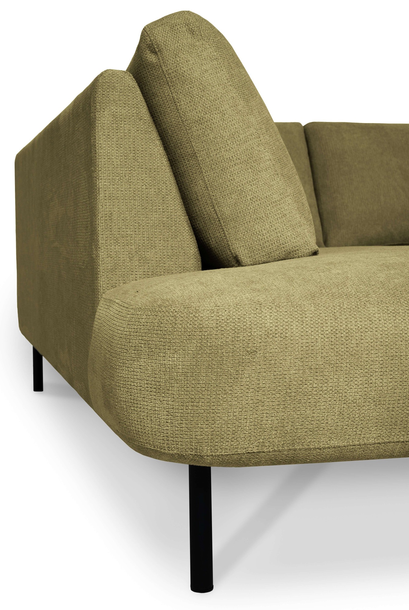 Places of Style Wohnlandschaft »Cesola«, in weichem Chenille-Stoff, Breite 327 cm, mit schwarzen Metallfüssen