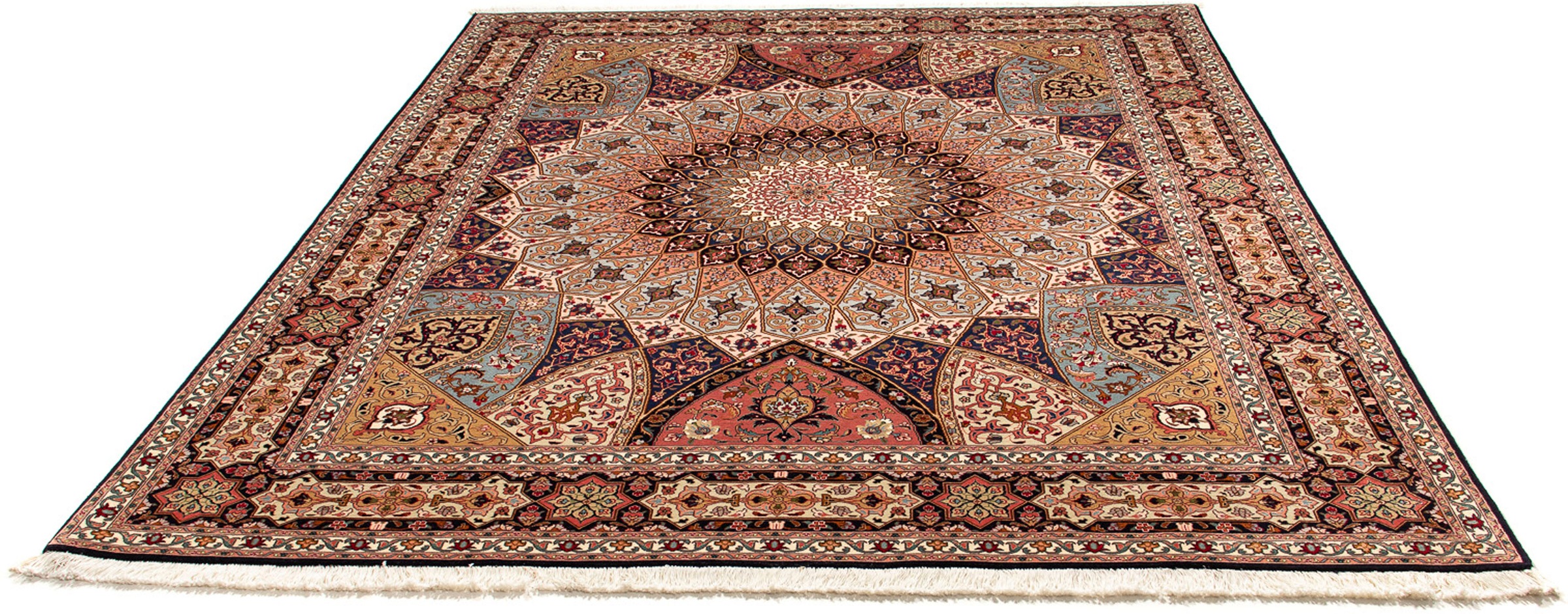 Image of morgenland Orientteppich »Perser - Täbriz - Royal - 242 x 205 cm - mehrfarbig«, rechteckig, 7 mm Höhe, Wohnzimmer, Handgeknüpft, Einzelstück mit Zertifikat bei Ackermann Versand Schweiz