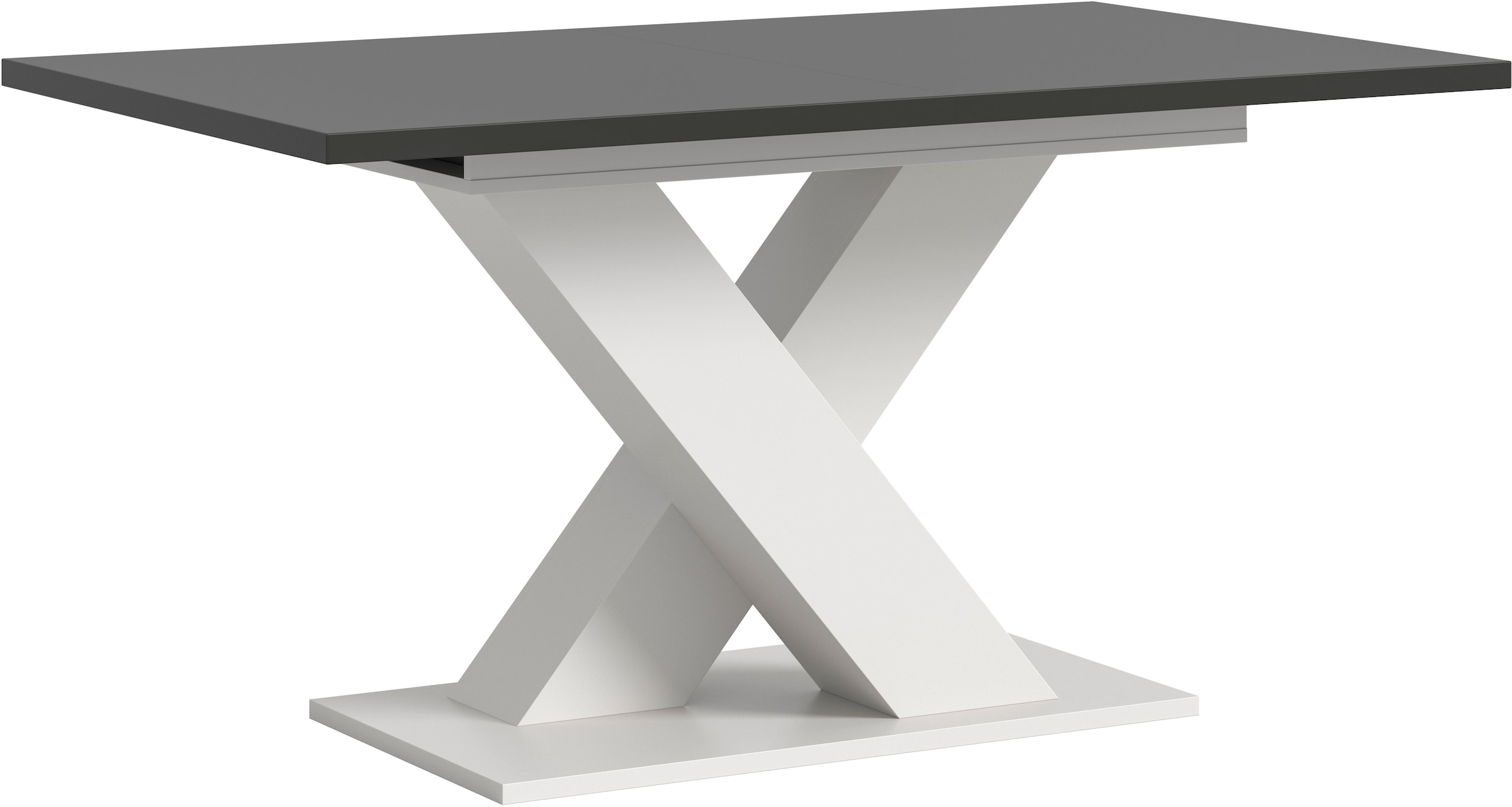 Home affaire Esstisch »Motus, ausziehbar 150 -190 cm, inklusive 40 cm Einlegeplatte« Set, 1 Stk. tlg. X-Gestell mit Bodenplatte, Tisch, Küchentisch, Esszimmer, Küche