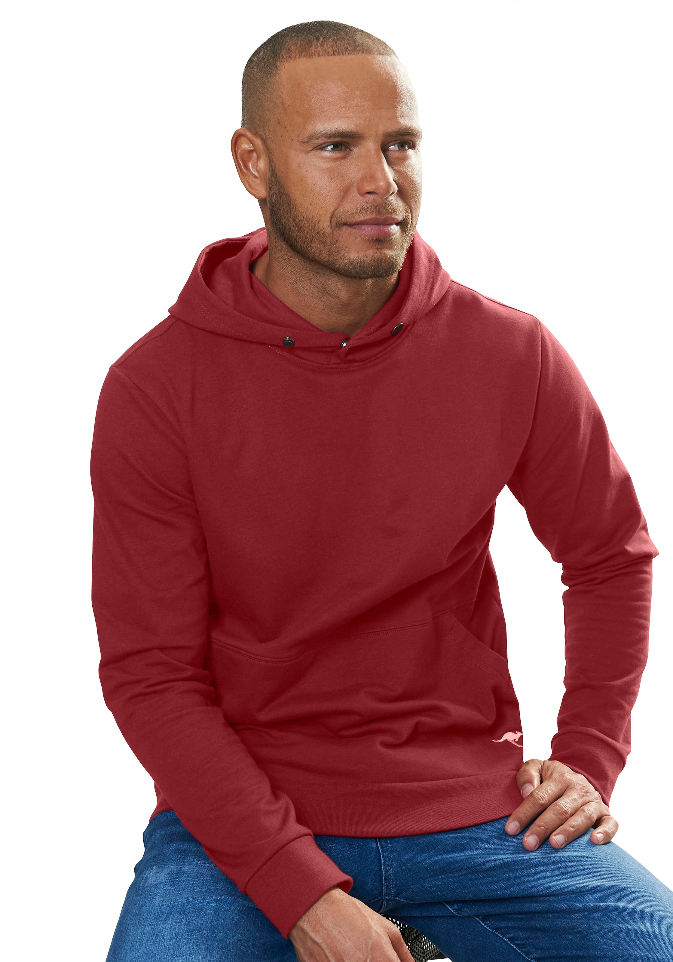 Hoodie, Sweatshirt mit Rundhals und Kapuze, Baumwollmischung