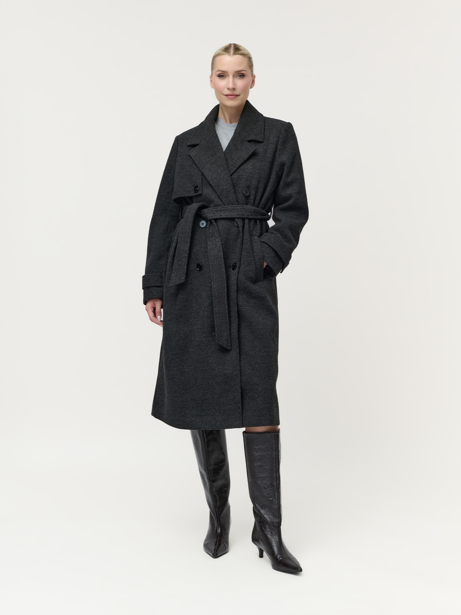 LeGer Manteau d'hiver »Cora, LeGer by Lena Gercke« avec ceinture à la taille, coupe normale, qualité mélangée