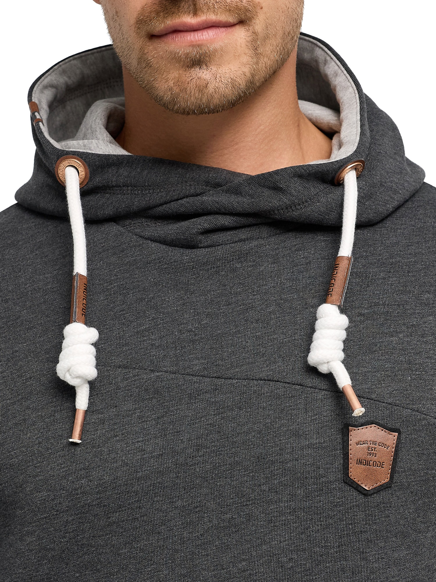 Indicode Sweat à capuche »INAix«, mélange coton, coupe régulière
