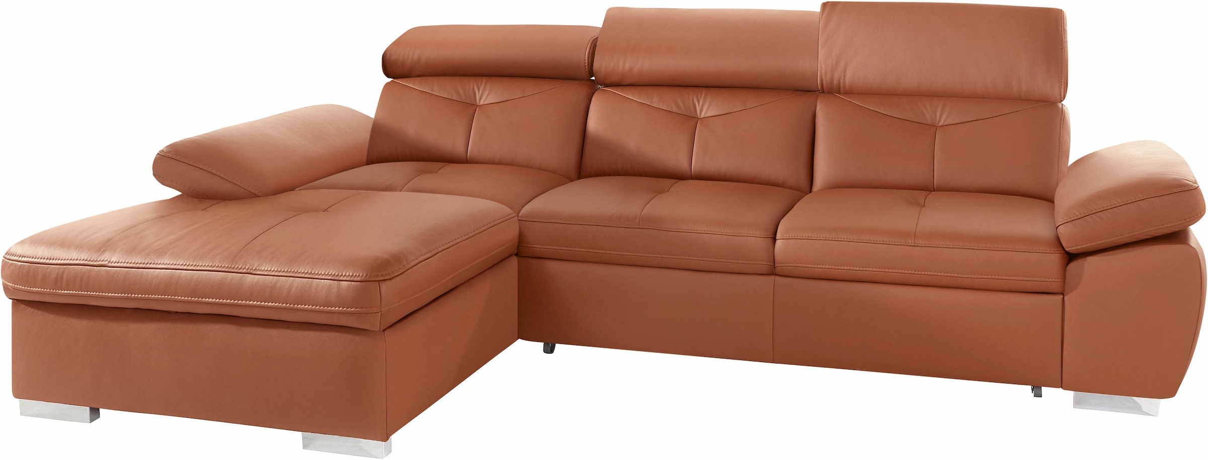 exxpo - sofa fashion Ecksofa »Spring, super bequem und komfortabel mit Armteil- und Kopfteilfunktion«, L-Form, wahlweise mit Bettfunktion und Bettkasten