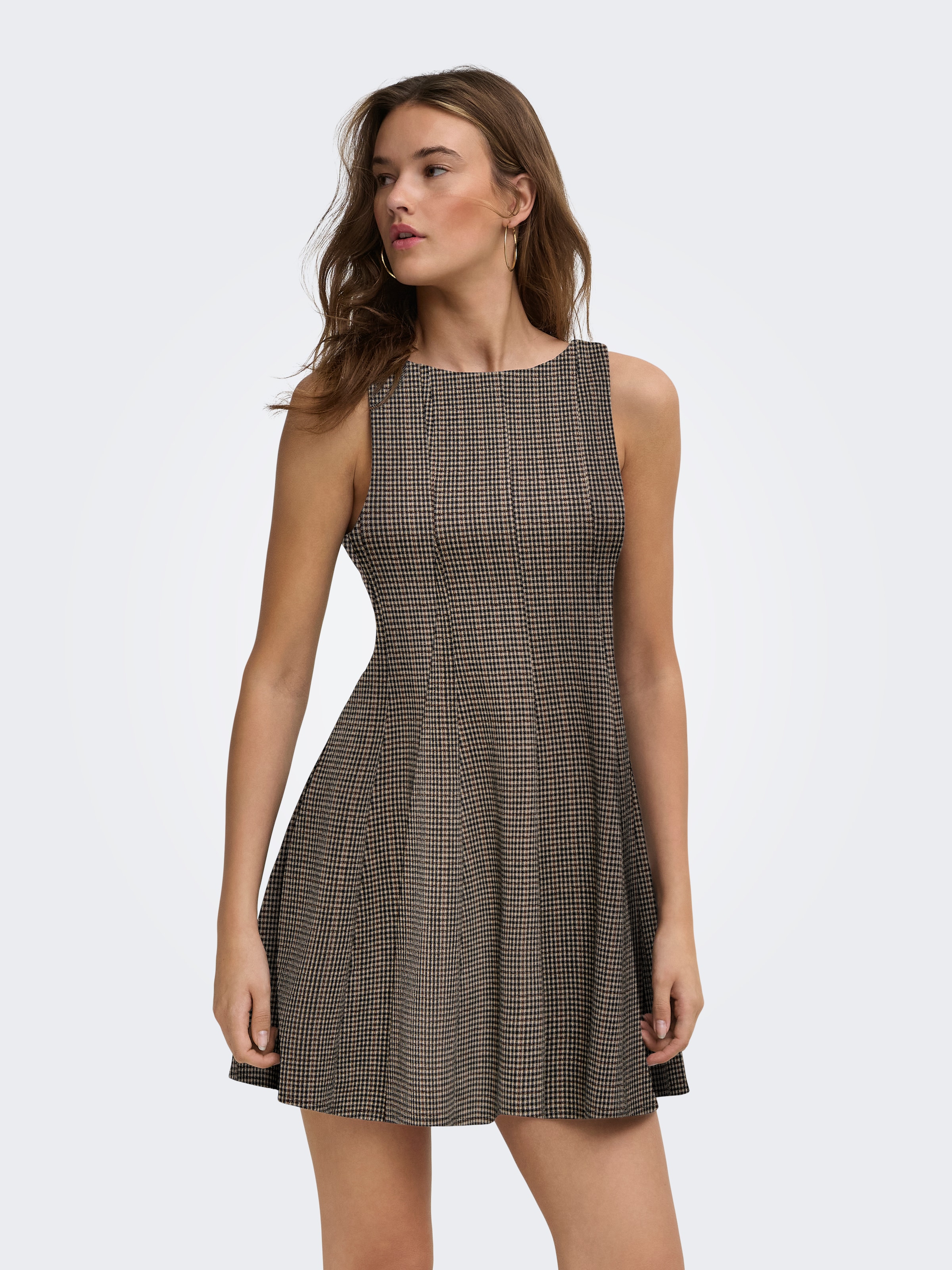 Image of ONLY Minikleid "ONLAZURA S/L WAIST DRESS JRS" Materialmix, regular fit