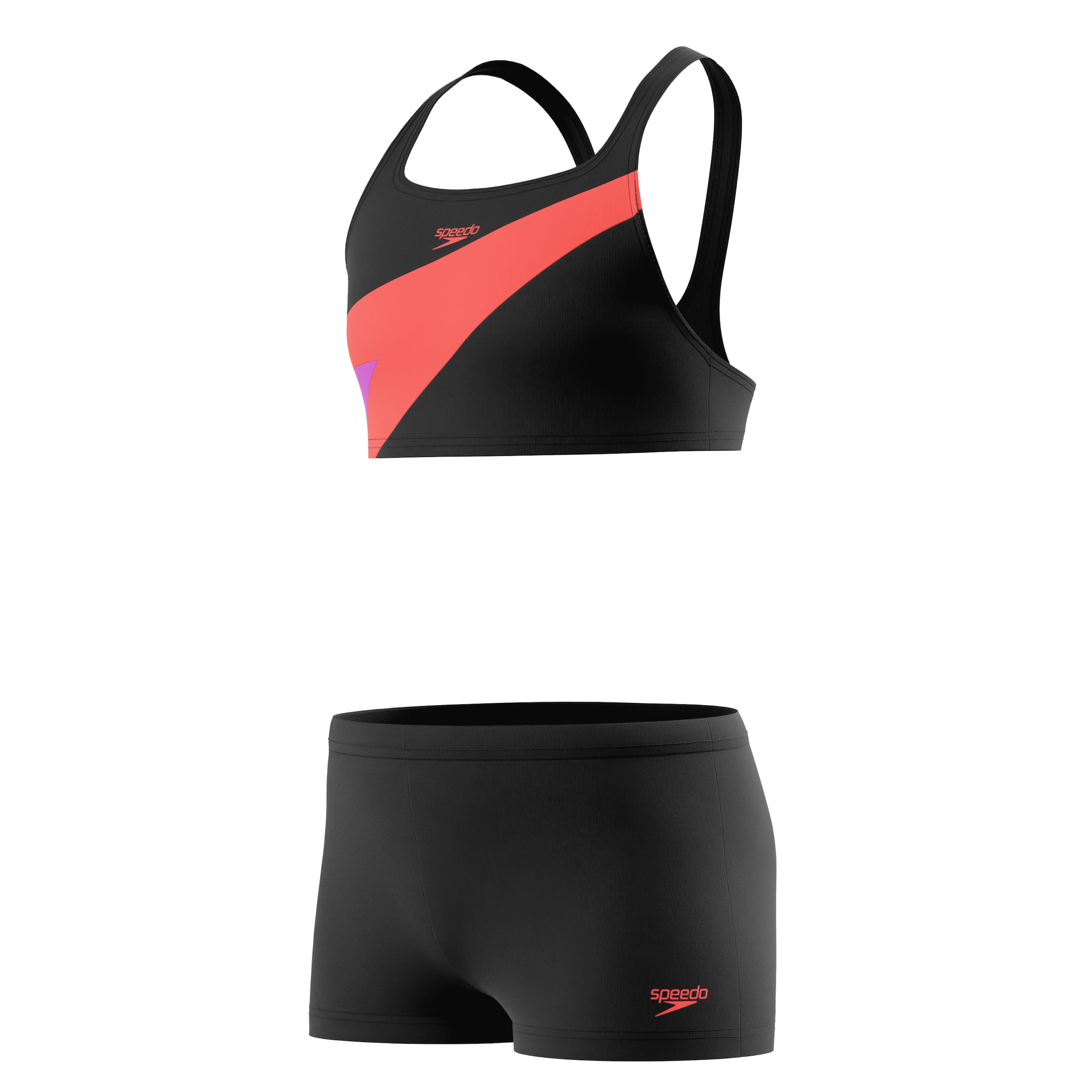 Speedo Bikini bustier »HYPERBOOM BUTTERFLY BACK 2PC BLK/PNK«