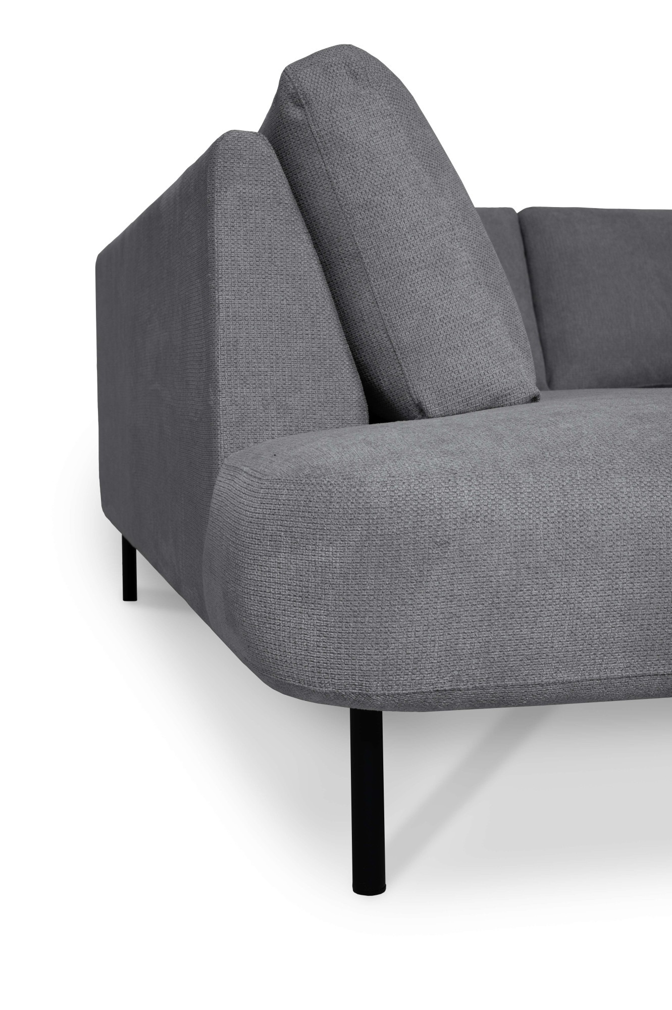 Places of Style Wohnlandschaft »Cesola«, in weichem Chenille-Stoff, Breite 327 cm, mit schwarzen Metallfüssen