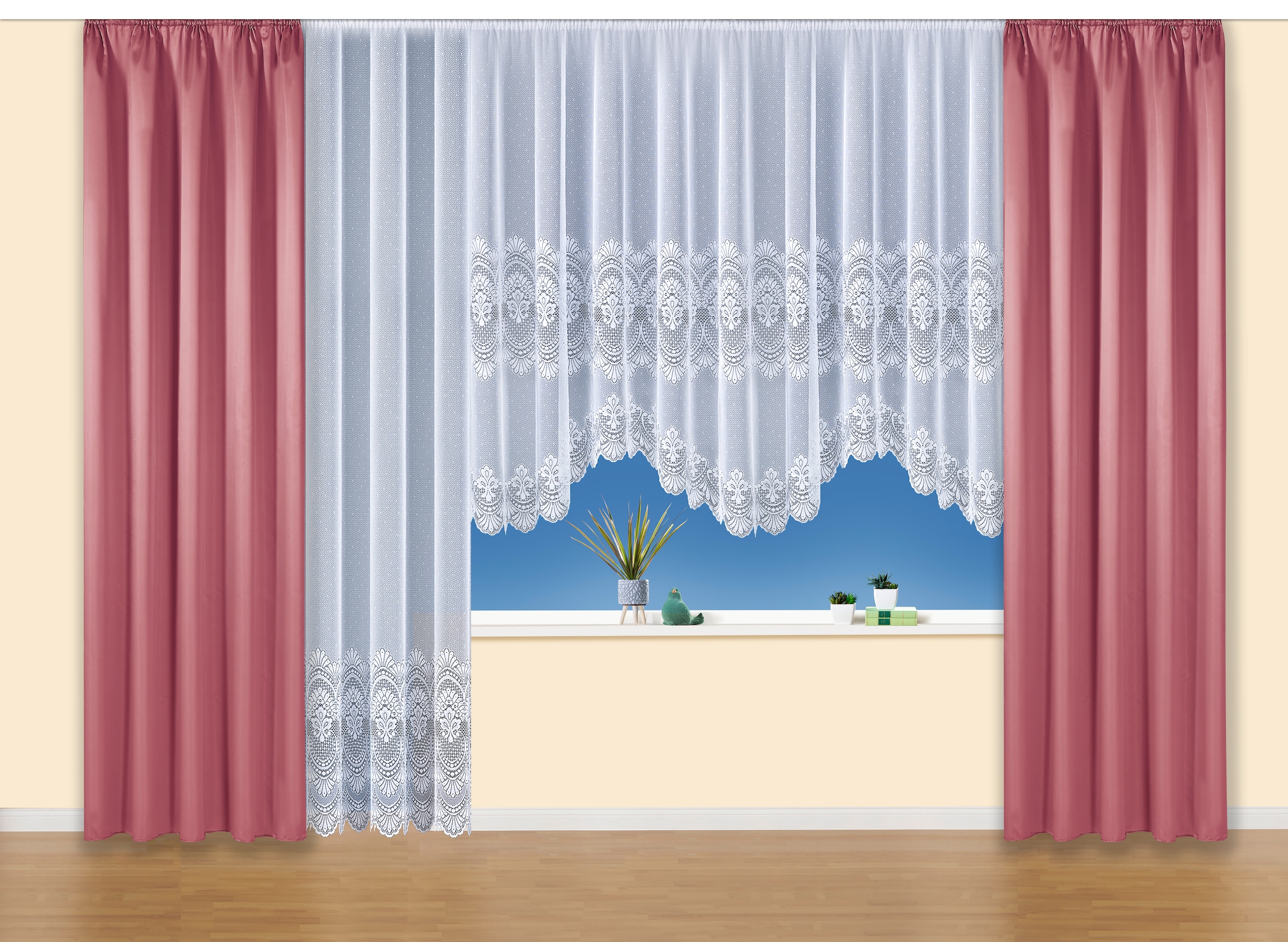 Weckbrodt Gardine »"Napoli", Weckbrodt« Kräuselband 1 Stk. tlg. jacquard, gebogt, Bordüre, Sockel