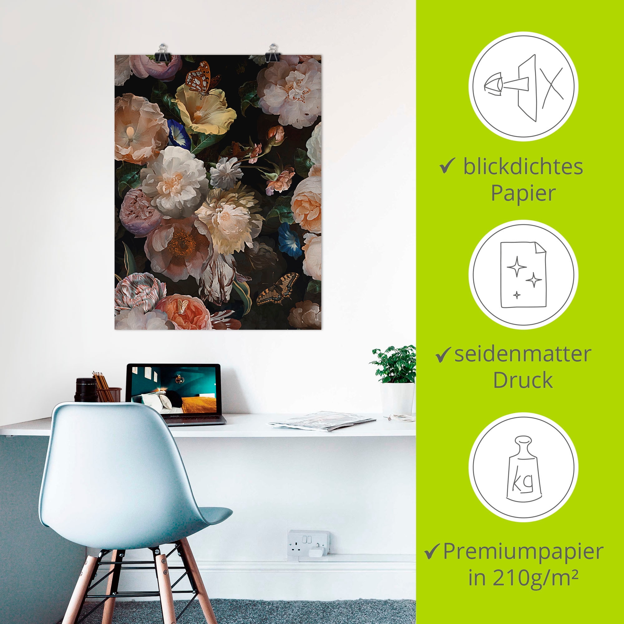 Artland Wandbild »Antike Holländische Blumen«, Blumenbilder, (1 St.), als Alubild, Outdoorbild, Leinwandbild, Poster, Wandaufkleber