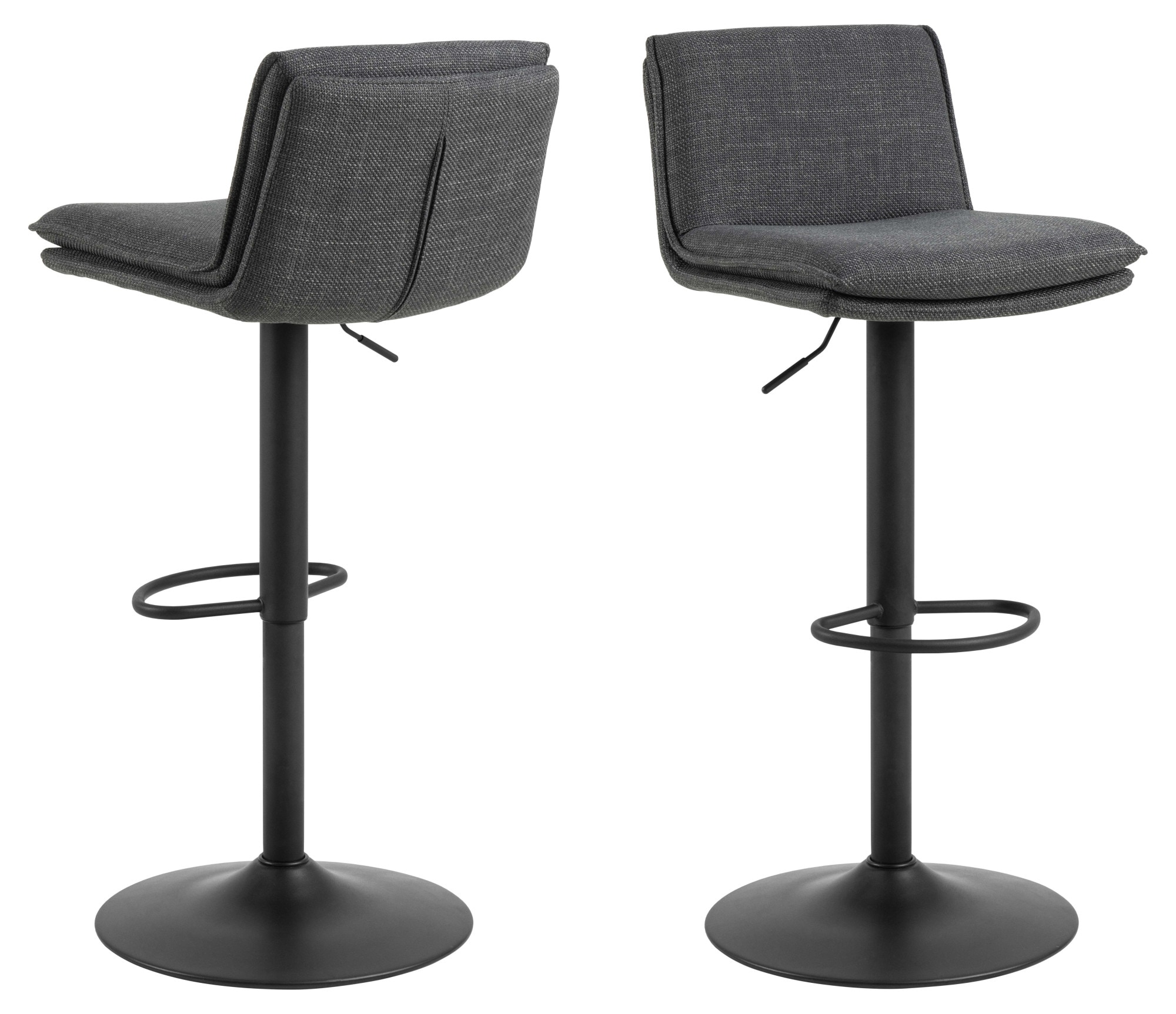 Image of ACTONA GROUP Barhocker "Flynn" Set, 2 Stk. tlg. Barhocker, Basel dunkelgrau, Trompete Gestell, 2 stk