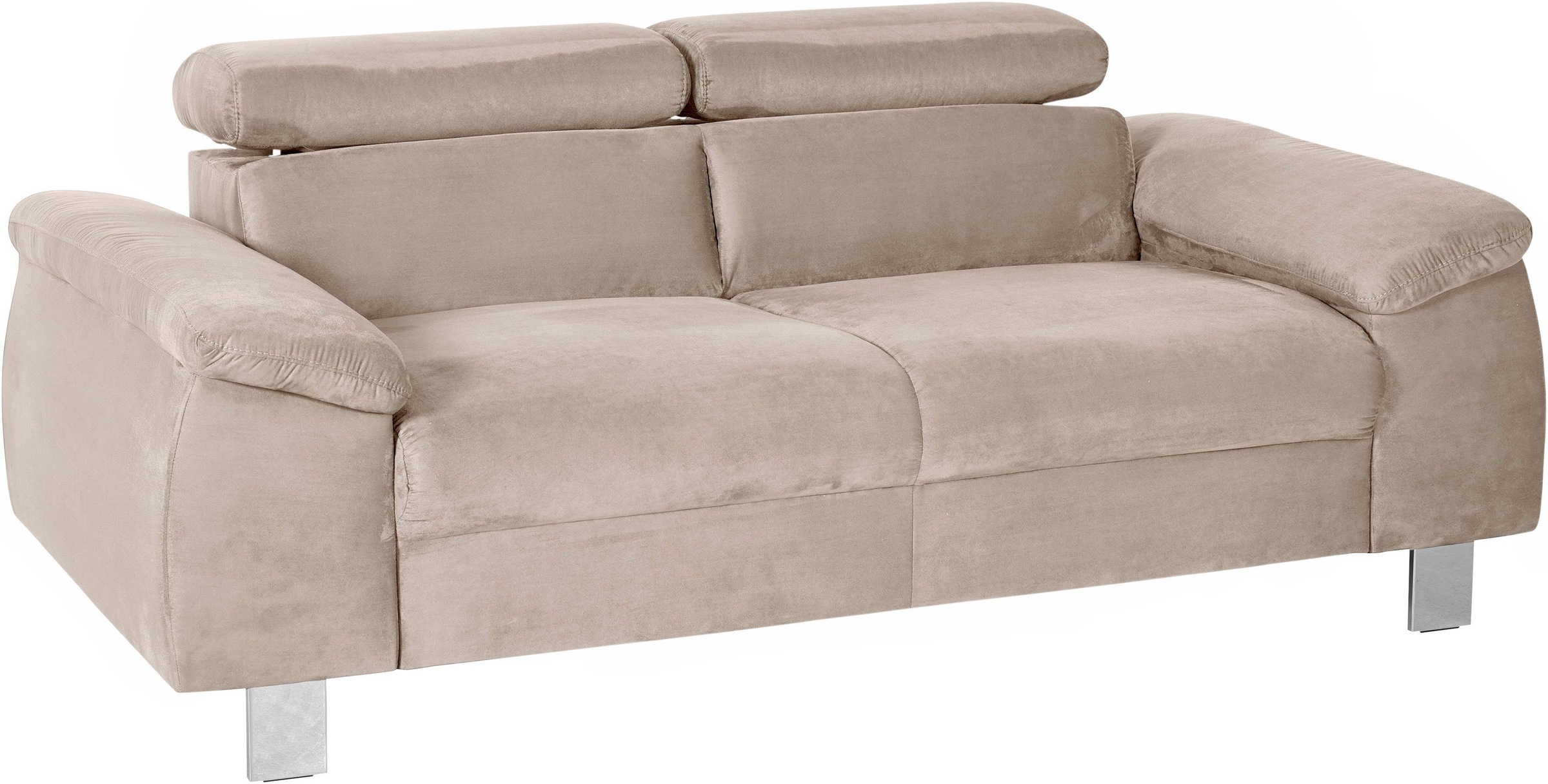 COTTA Polstergarnitur »Komaris, B: 177 bzw. 100 cm«, (Set), Set: 2er-Sofa & Hocker, mit Kopfteilverstellung
