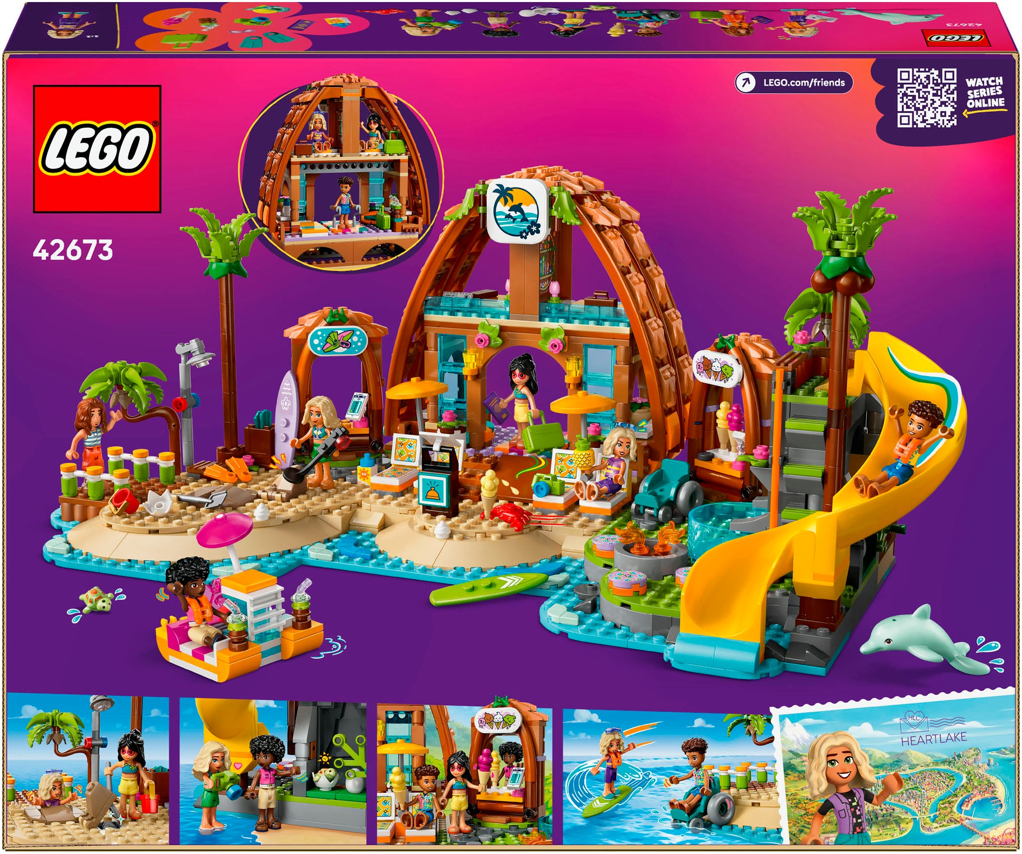 LEGO® Konstruktionsspielsteine »Familienurlaub im Strandresort (42673), LEGO Friends« Made in Europe