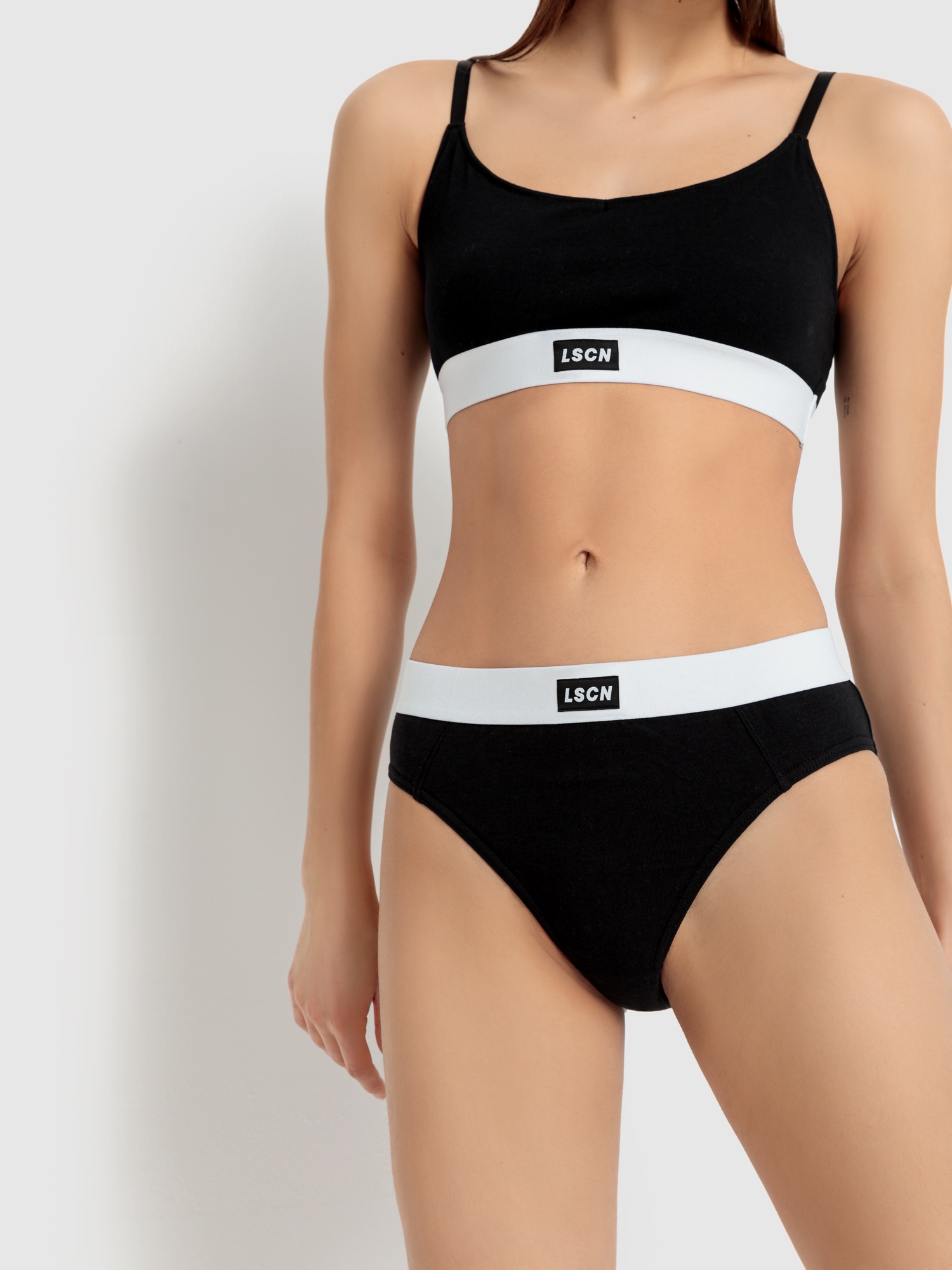 LSCN by LASCANA Jazz-Pants Slips, (Packung, 2 St.), mit breitem Logo-Bündchen