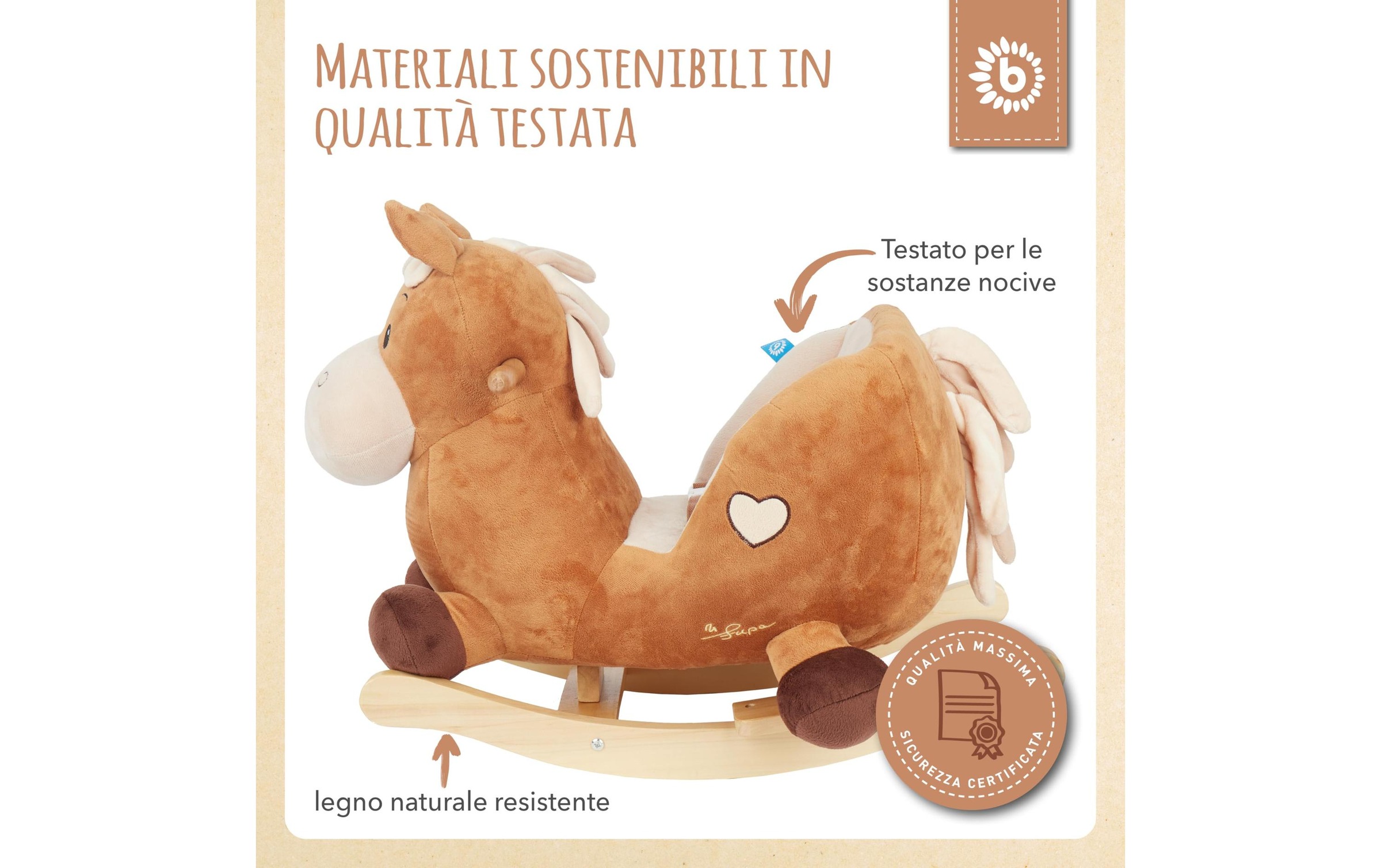 BIECO Schaukelpferd »Calimero«, Holzart: Pinie (China)