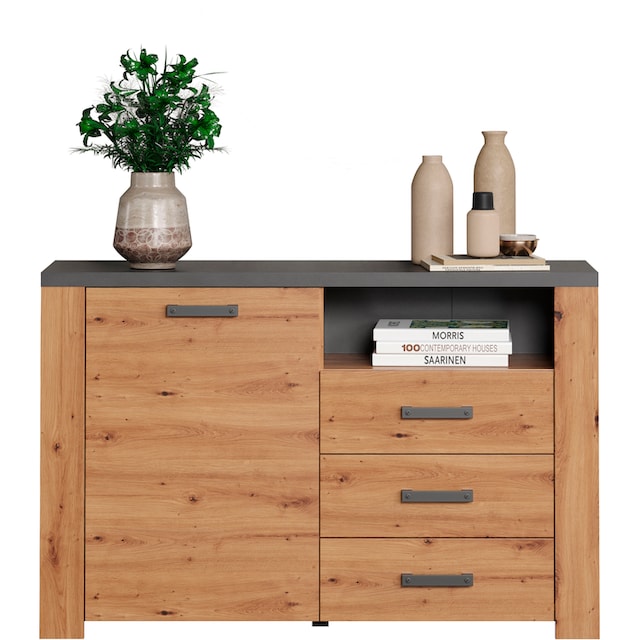 Home affaire Sideboard »Ambres«, (1 St.), matte Echtholzoptik, ca. Masse  BxH: 127x83 cm, TV Schrank, Eiche kaufen