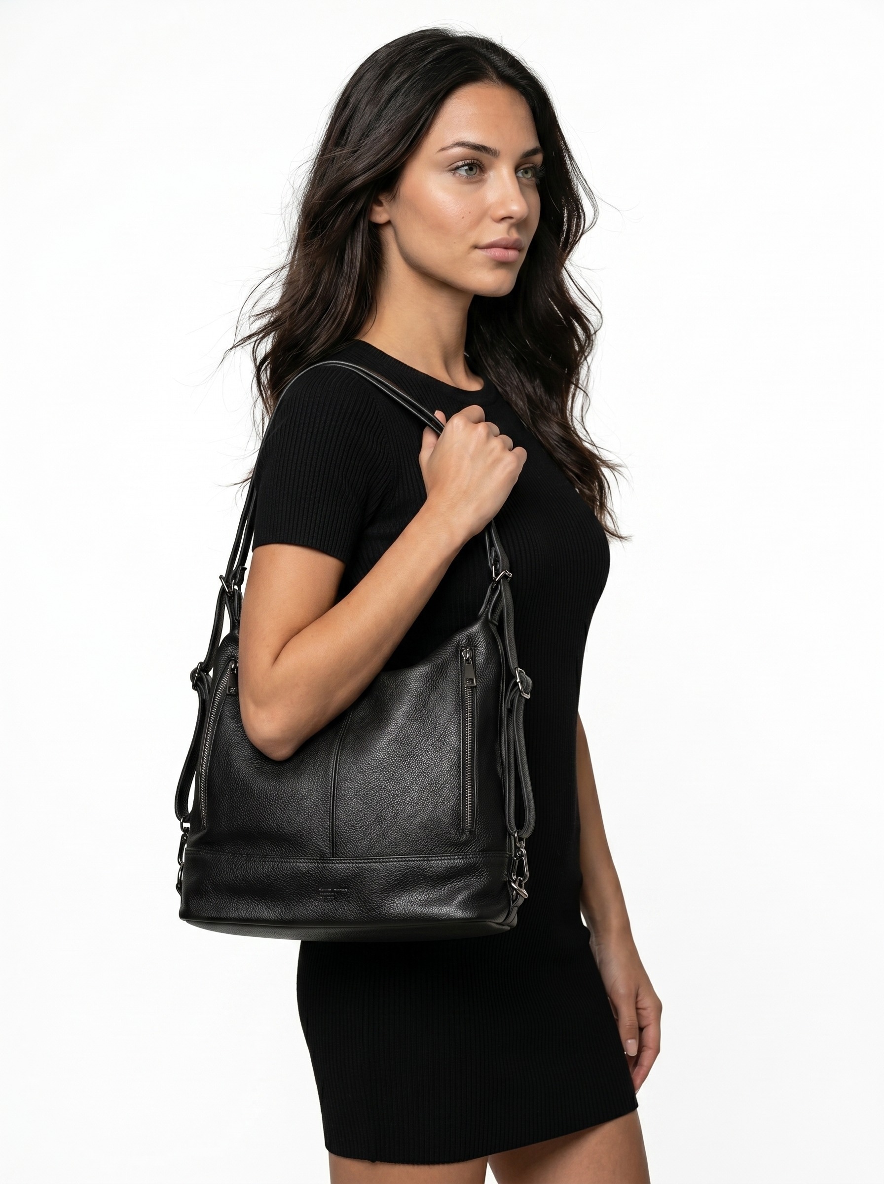 Samantha Look Sac à dos de ville cuir véritable, fabriqué en Italie