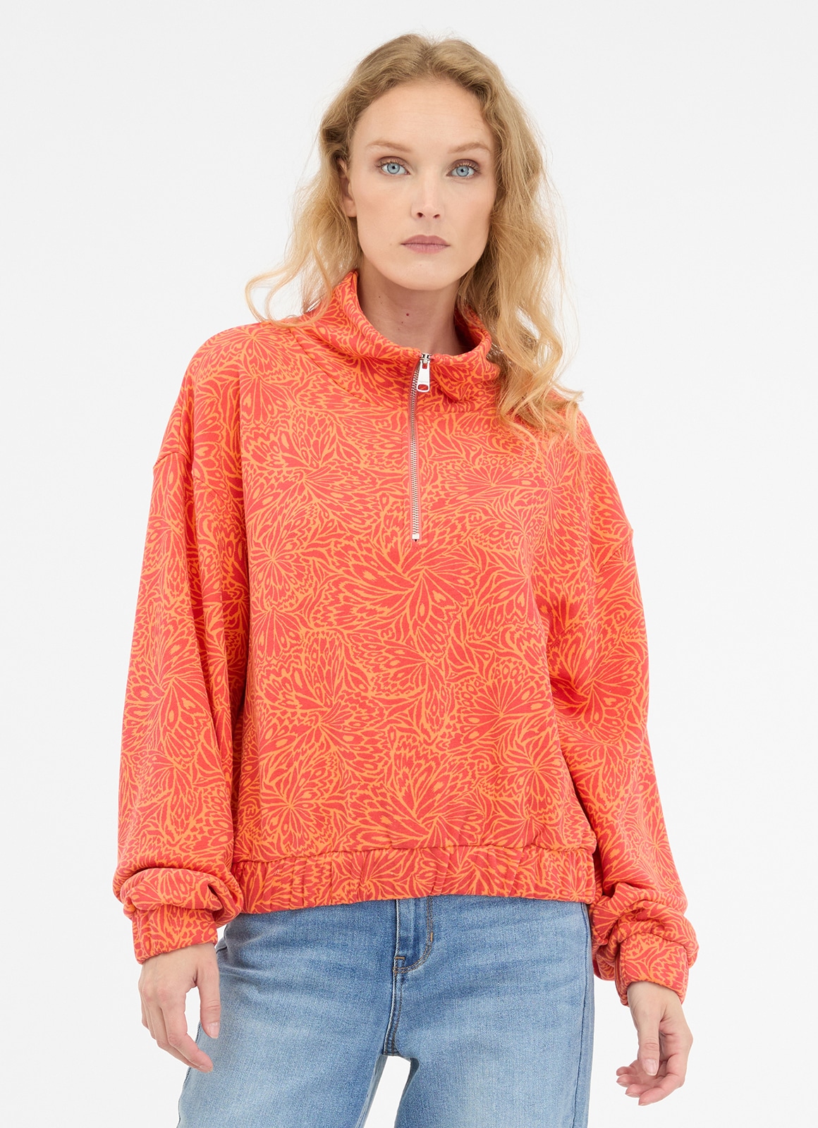 Image of Ragwear Sweatshirt "IZZAR PRINT", Stehkragen mit Reissverschluss im Troyer-Stil