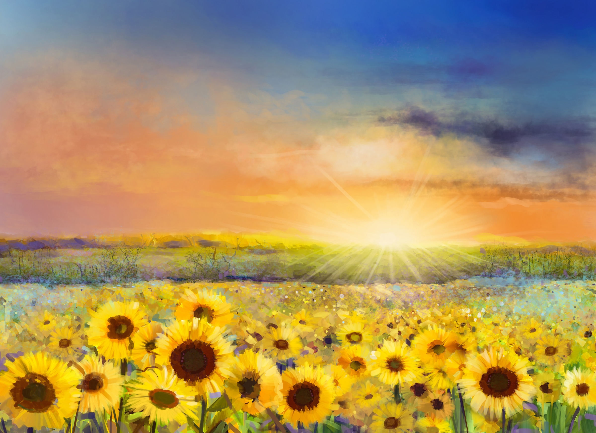 Image of Papermoon Fototapete "Painting Sunflowers" glatt