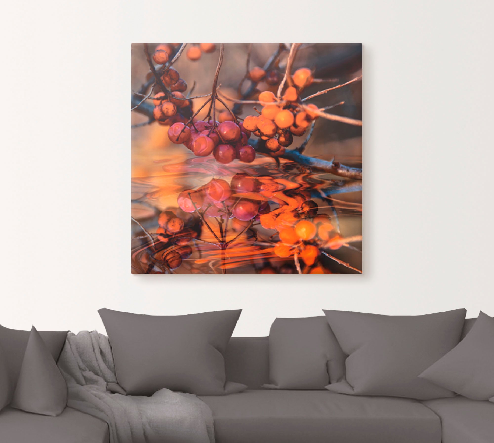 Artland Leinwandbild »Rote Beeren - Wildbeeren«, Pflanzen, (1 St.), auf Keilrahmen gespannt