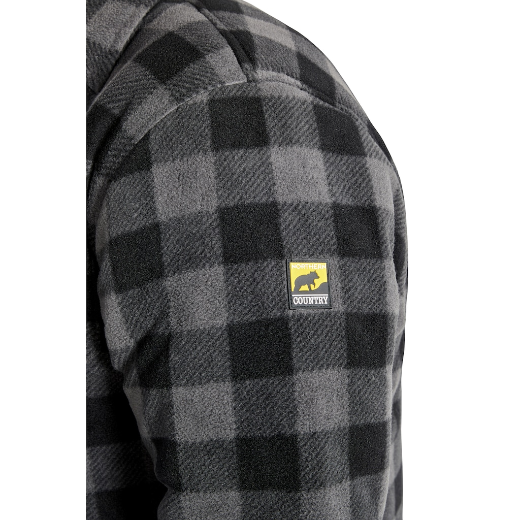 Northern Country Flanellhemd, (als Jacke offen oder Hemd zugeknöpft zu tragen), warm gefüttert, mit 5 Taschen, mit verlängertem Rücken, Flanellstoff