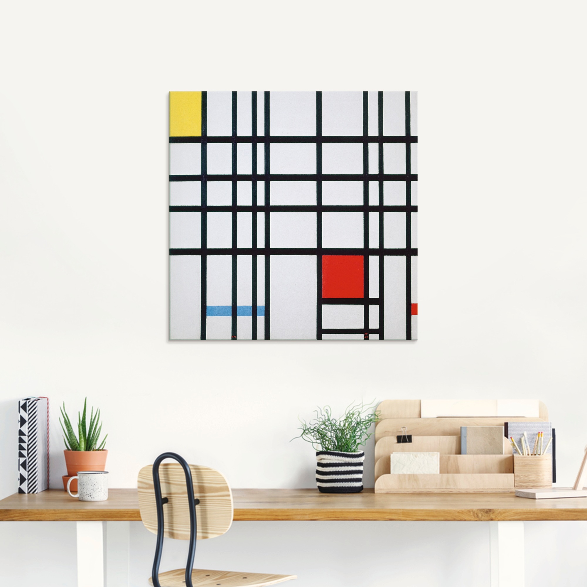 Artland Glasbild »Komposition mit rot blau und gelb.«, Muster, (1 St.), in verschiedenen Grössen