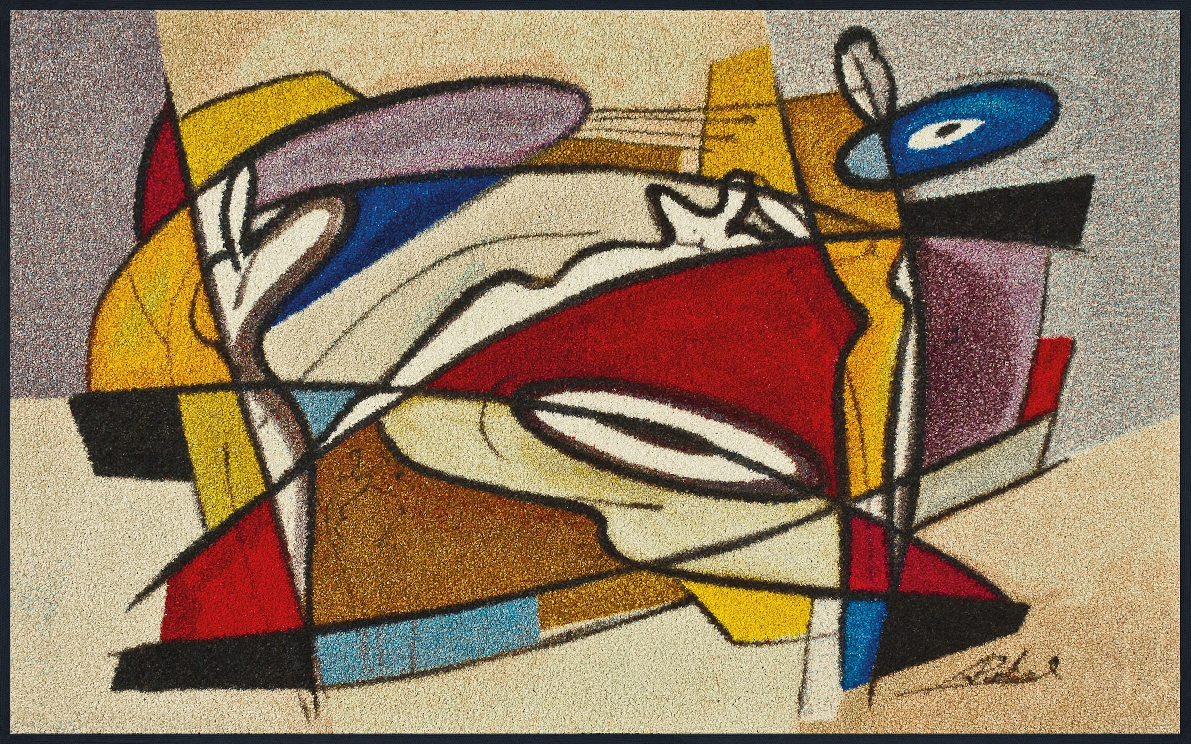 Image of wash+dry by Kleen-Tex Läufer "steady composition" rechteckig 7 mm Höhe Schmutzfangläufer, modernes Design, rutschhemmend, waschbar