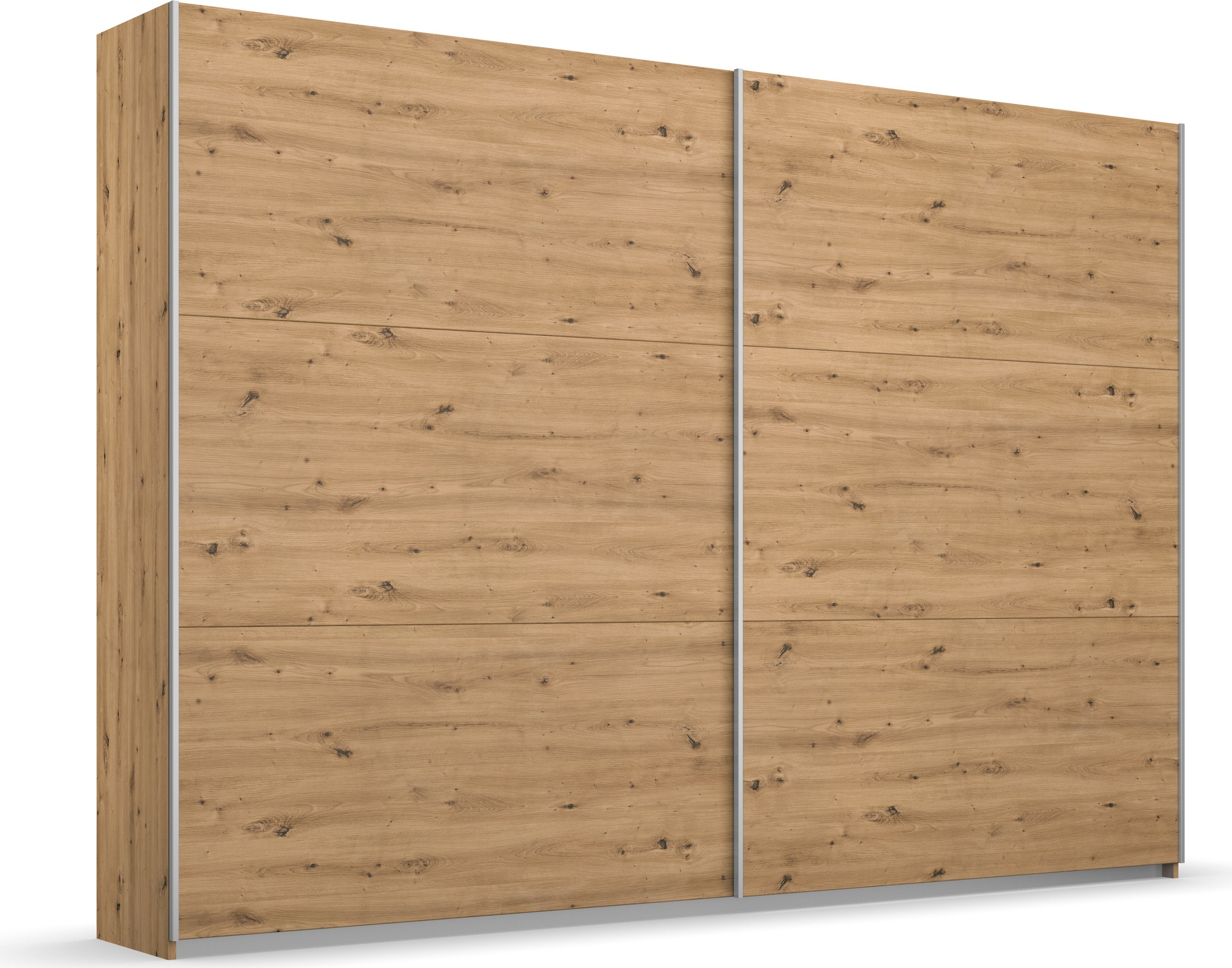 rauch Schwebetürenschrank "AURELIO Kleiderschrank Garderobe" 3 Ausstattungen BASIC/CLASSIC/PREMIUM (inkl. SOFT-CLOSE-FUNKTION), 3 verschiedene Ausstattungsvarianten Griffe aus Metall MADE IN GERMANY