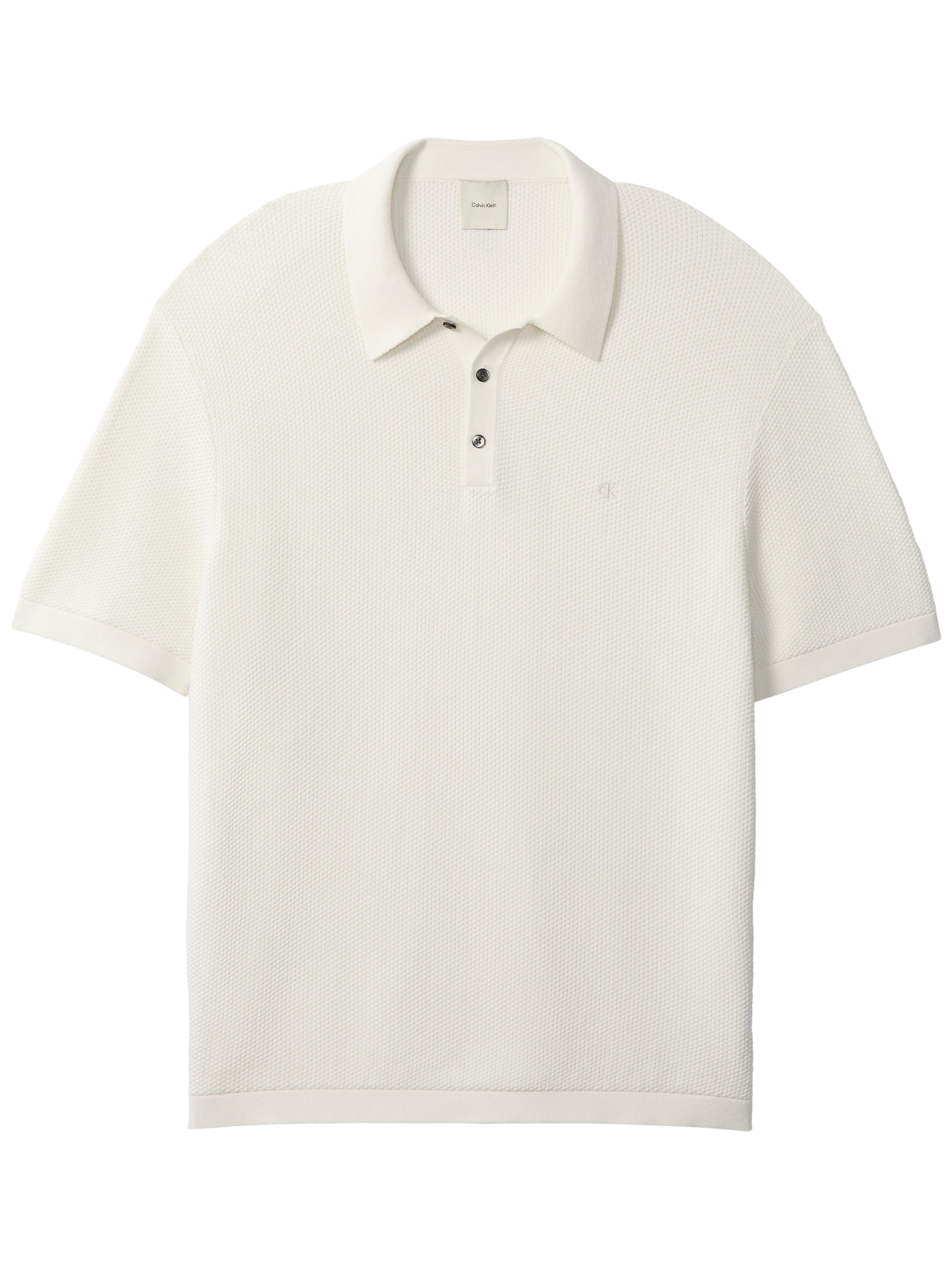Calvin Klein Pull à manches courtes Tricot structuré, coton pur, coupe régulière