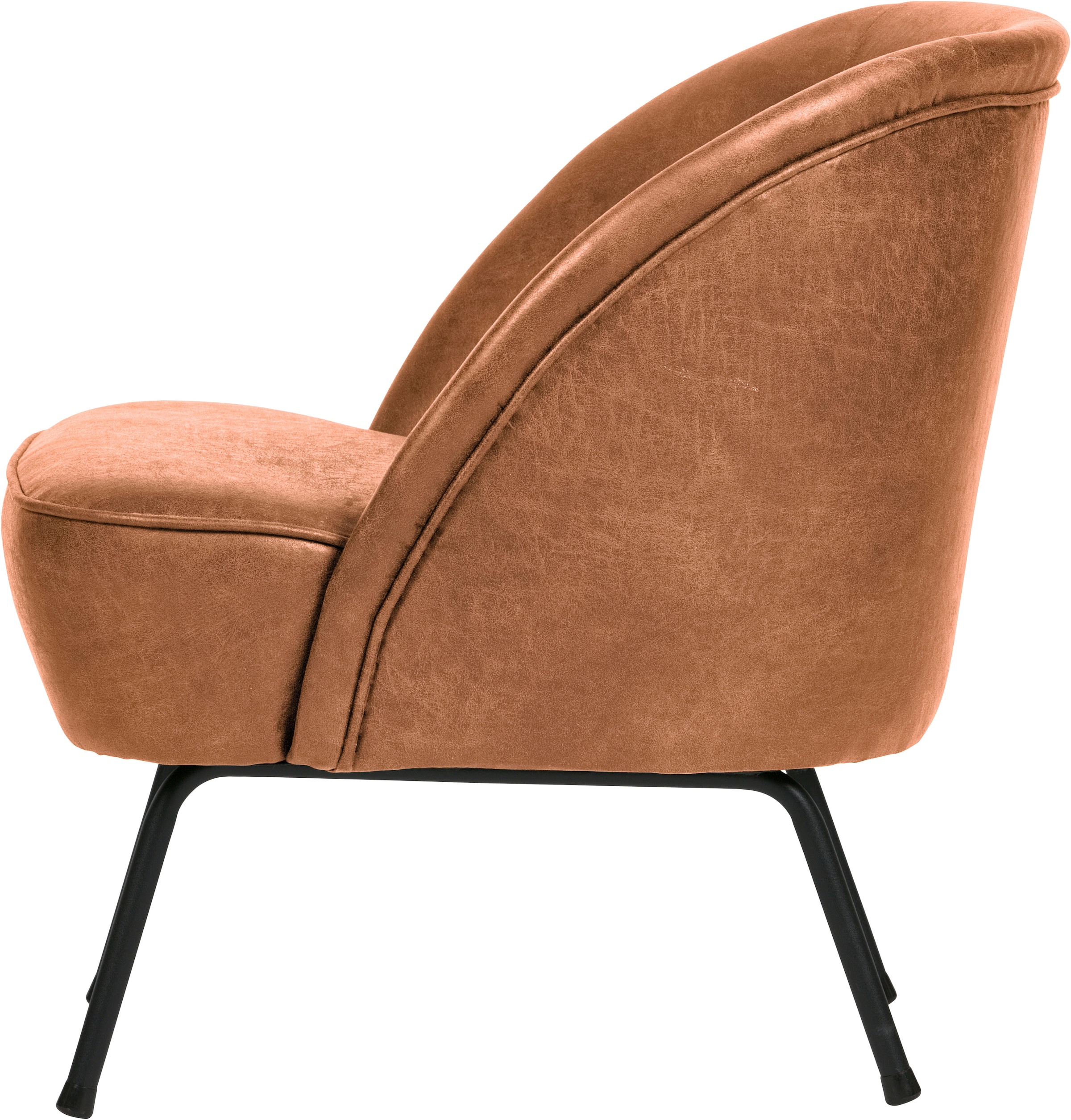 WOOOD Fauteuil »Vogue mit recyceltem Leder und Metallgestell B 57 x T 70 x H 69 cm« Capacité de charge 90 kg, bonne résistance à l'usure, revêtement en poudre