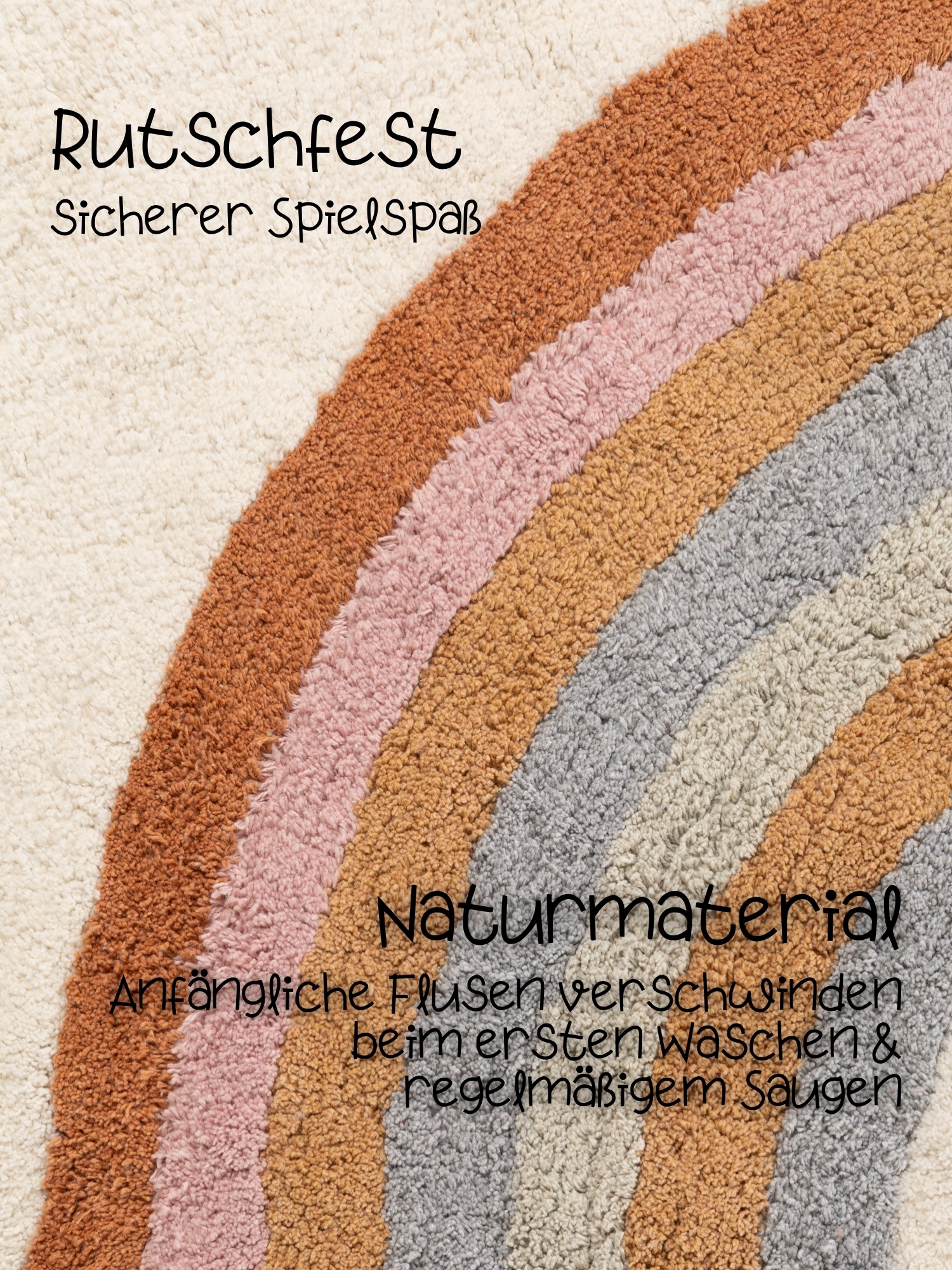 HANSE Home Kinderteppich »Petite Melodie« rechteckig 10 mm Höhe Waschbar, Handgemacht, Baumwolle, Rutschfest Spielteppich Kinderzimmer