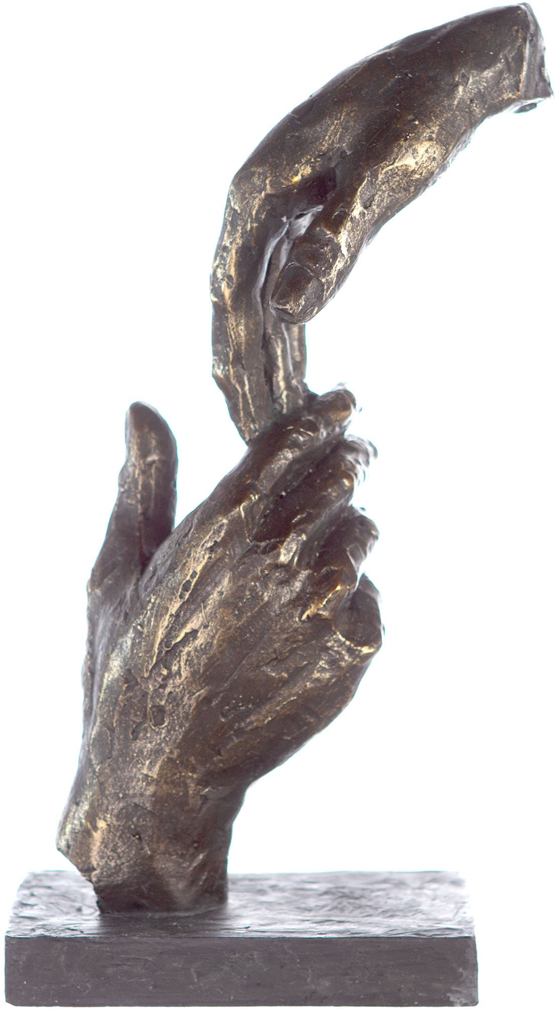 Image of Casablanca by Gilde Dekofigur "Skulptur Two Hands, bronzefarben/grau" Dekoobjekt, Höhe 29 cm, Hände, mit Spruchanhänger, Wohnzimmer