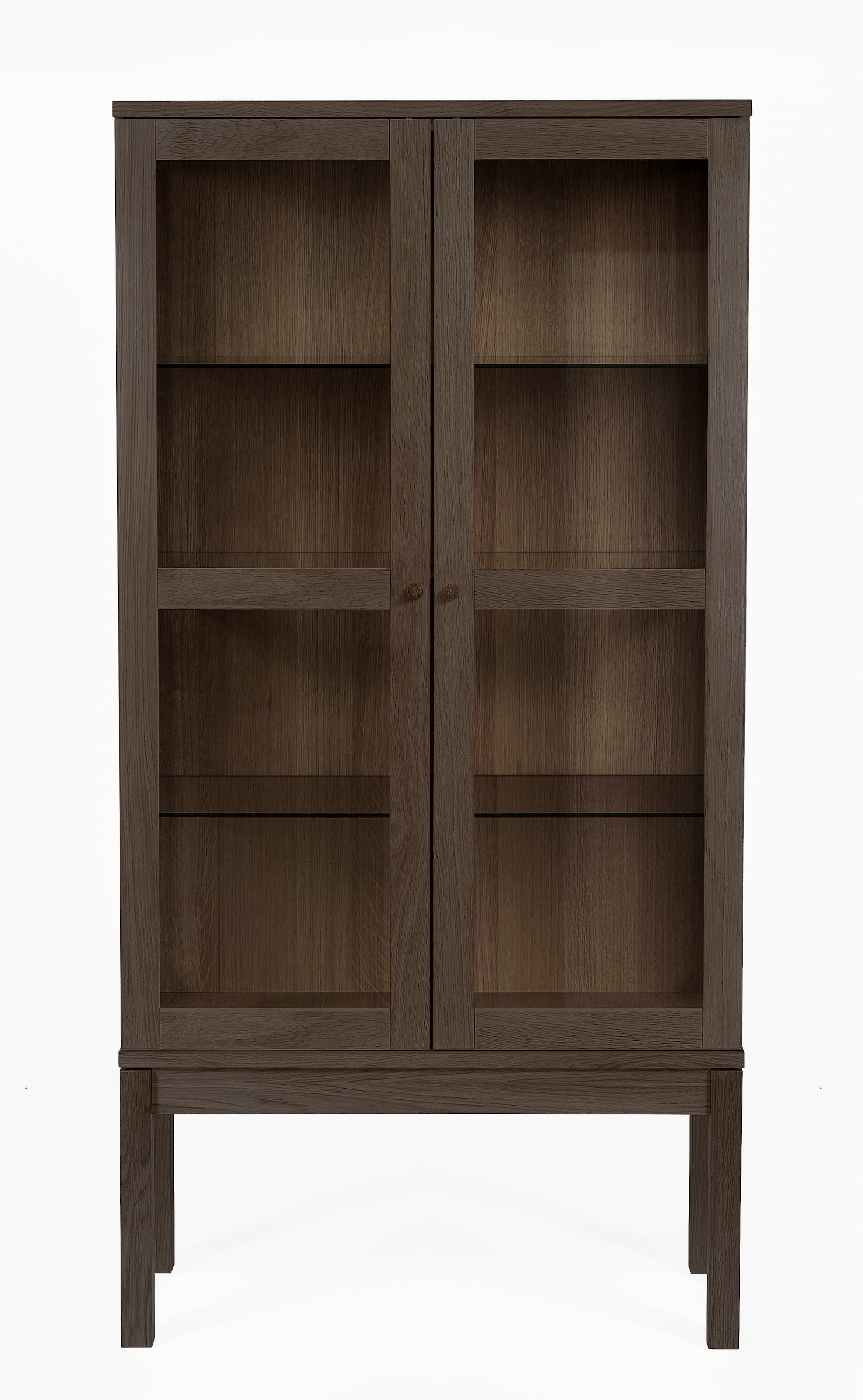 Image of andas Vitrine Holzfurnier aus Eiche, Griffe und Füsse aus massiver Eiche, FSC