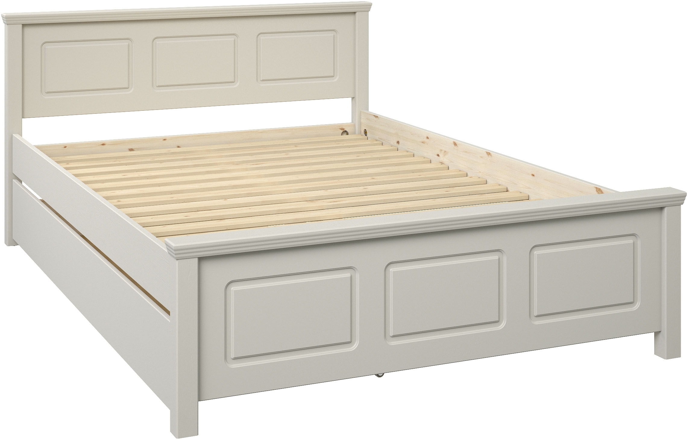 GOODproduct Massivholzbett »ERIKK' , Made in Europe, optional mit Schublade, Massivholz Kiefer« FSC® zertifiziert,  in mehreren Grössen, Landhausstil mit Kassettenoptik