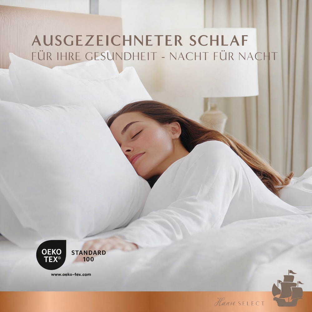 Hanse mit Kogge Couette microfibre »Hanse Select federfrei, Luxushotel, Ganzjahresdecke, Made in Germany« normal Füllung 100% hochwertige 6D-Hohlfaser 1 cuis tlg. couette de haute qualité 135x200 cm, 155x220 cm & autres tailles