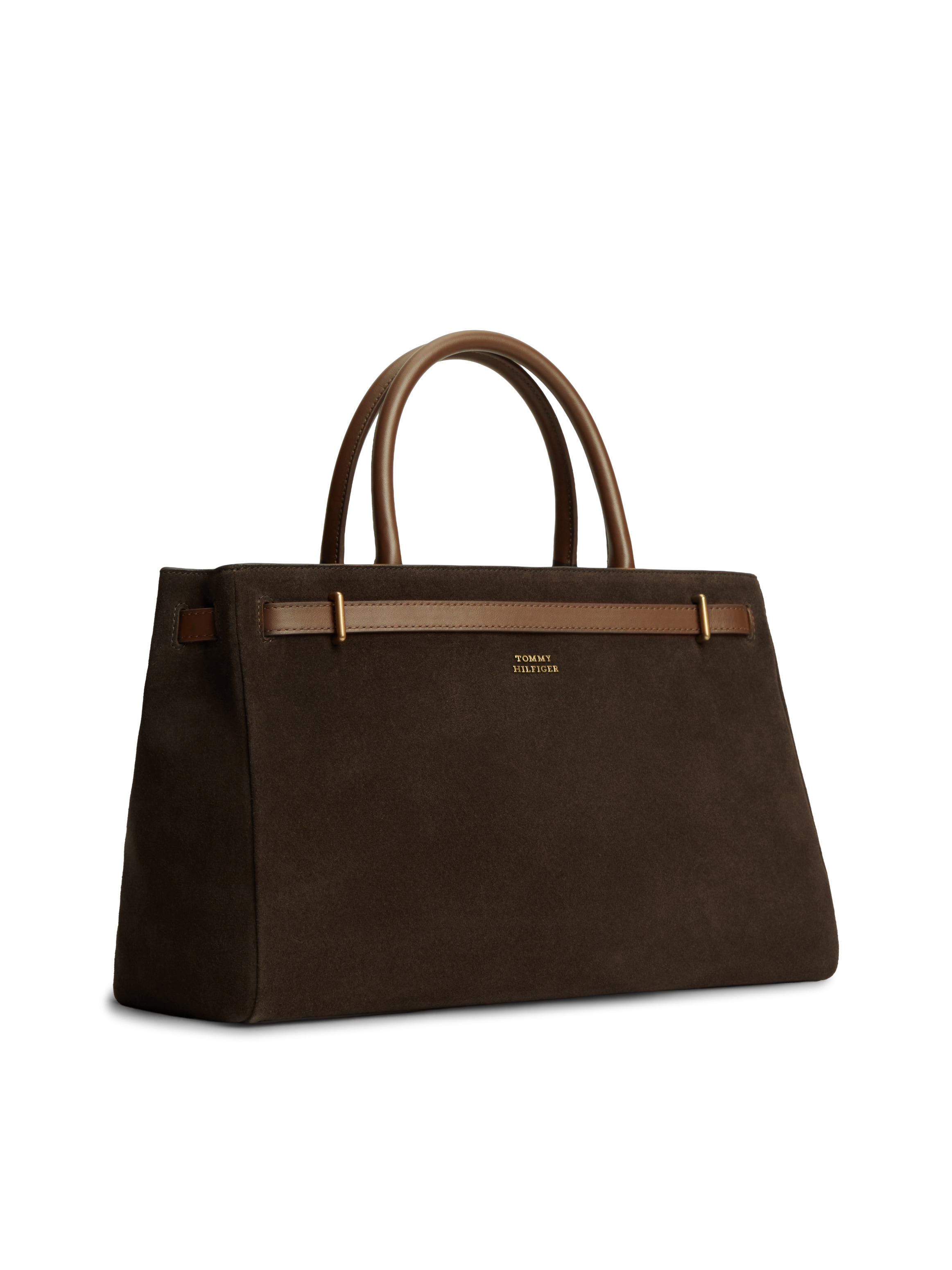 Tommy Hilfiger Sac à main »AMERICAN ICON TOTE SUEDE« Sac à bandoulière pour femme, sac épaule avec serrure bijou TH
