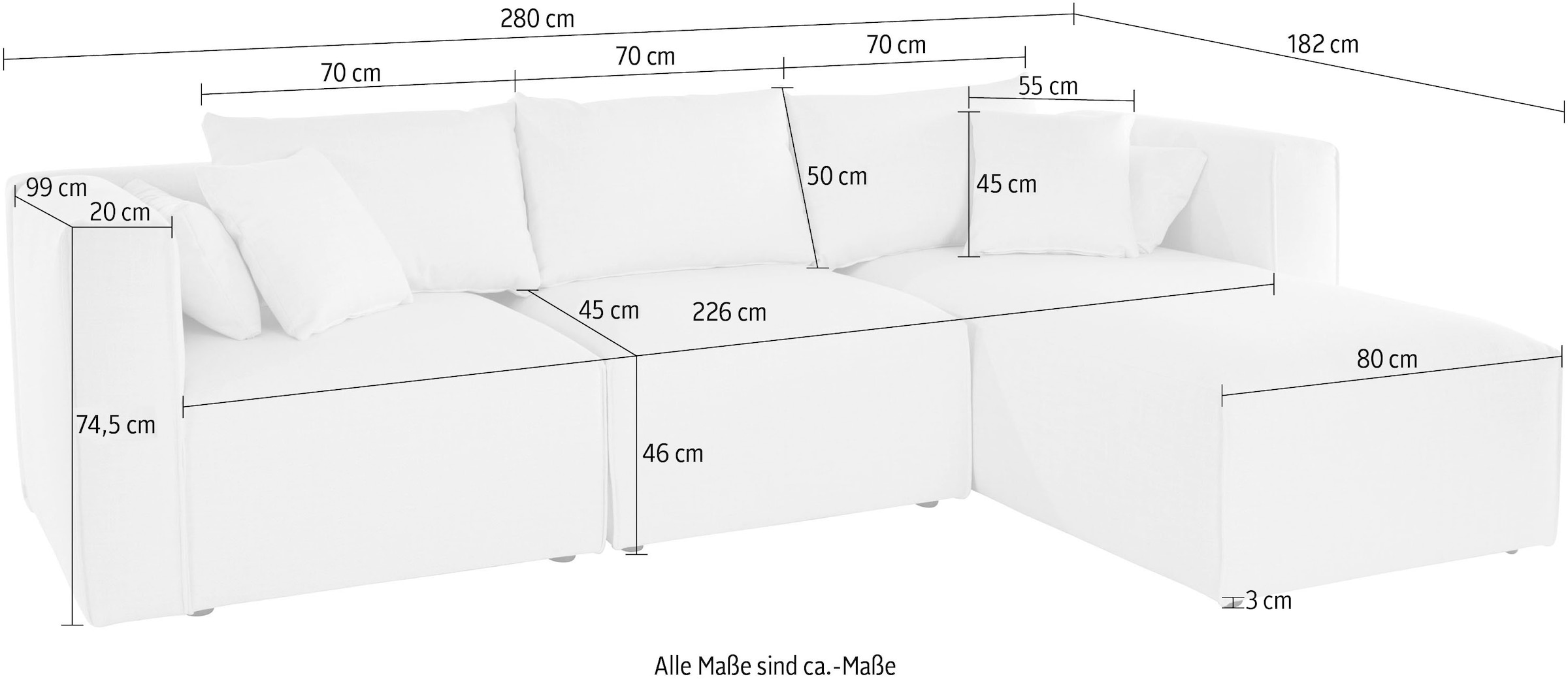 Home affaire Ecksofa »Comfine L-Form« zusammengesetzt aus Modulen, 3 Bezugsqualitäten und viele Farben