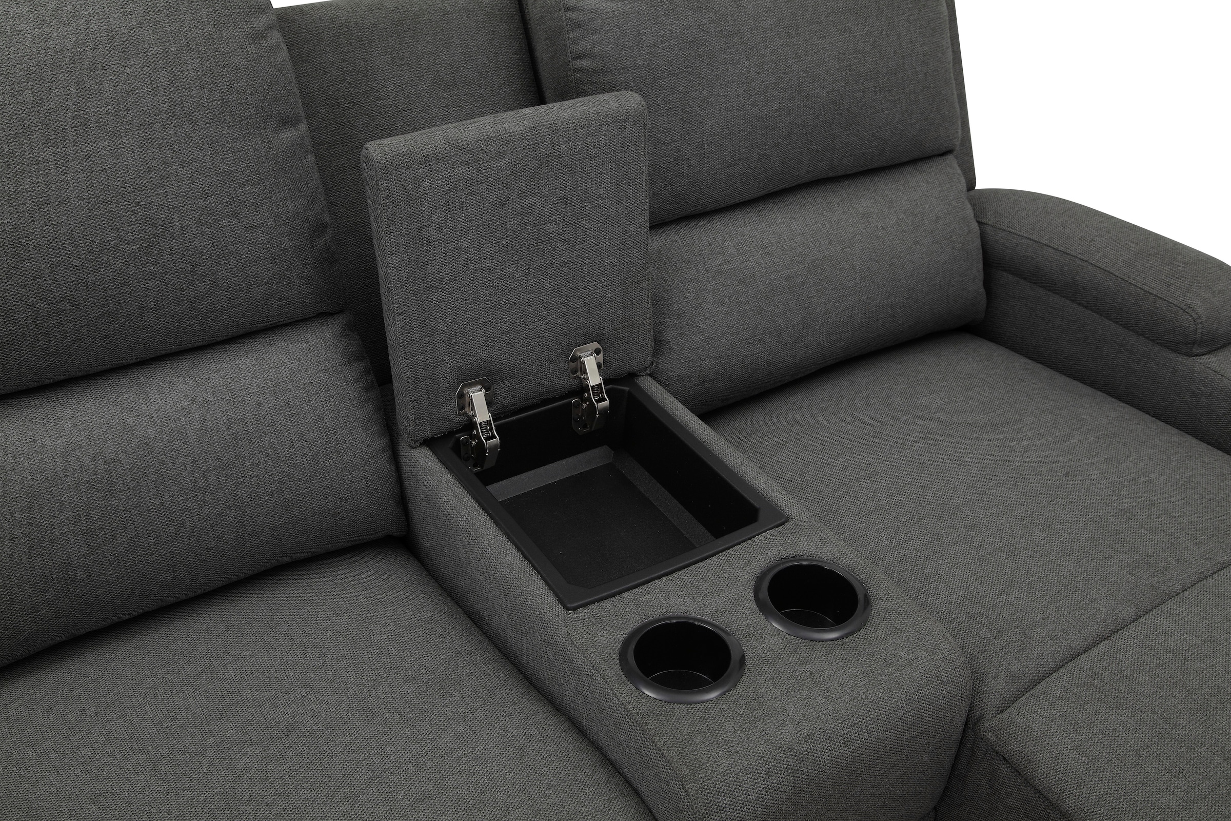 GOODproduct Ecksofa »NAPORI Struktur, Multimediasofa, 3er Kinosessel XXL, L-Form« Kinosofa, manuelle o. elektr. Relaxfunktion, Staufach, Getränkehalter