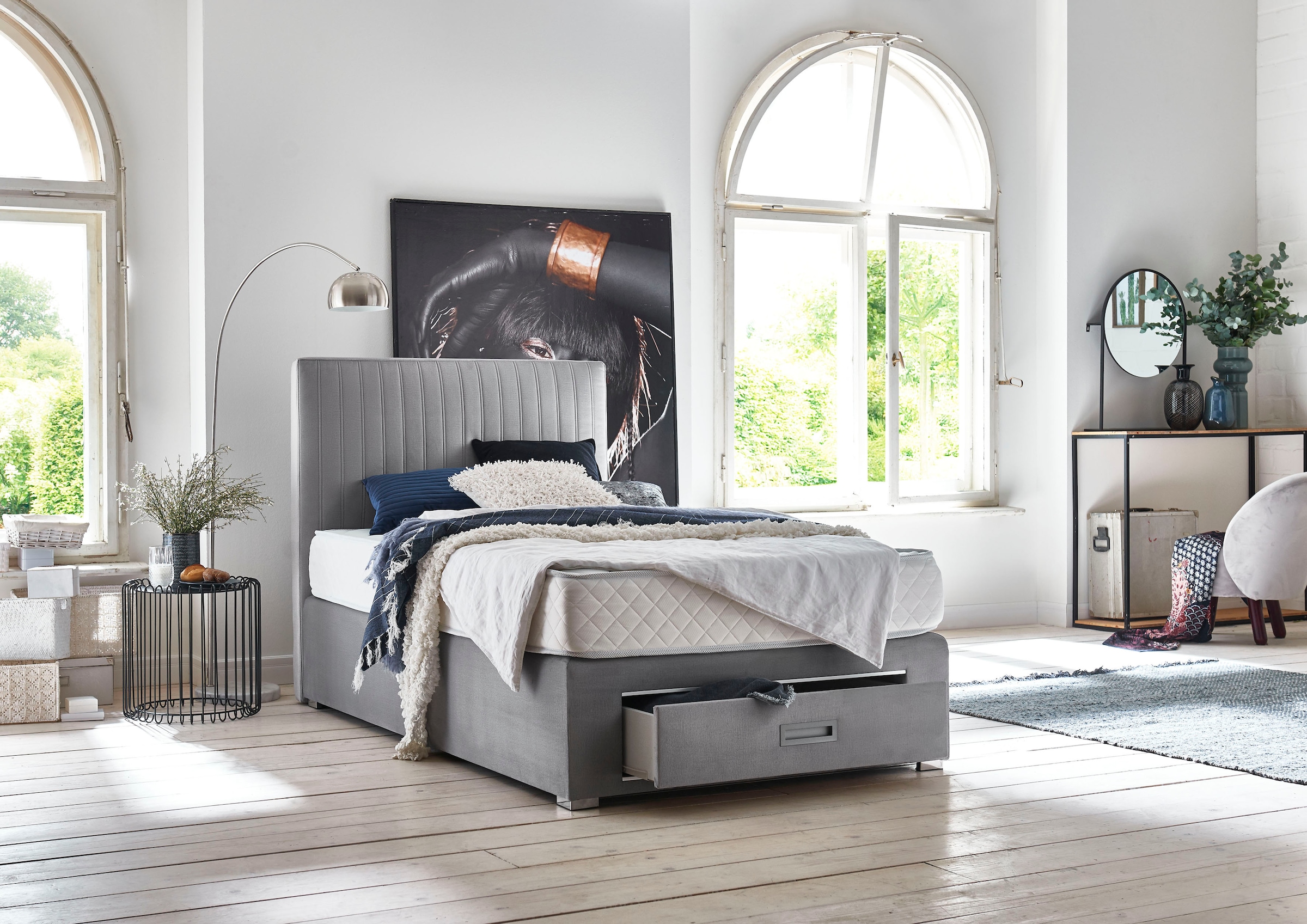 Image of INOSIGN Boxbett »Mackay«, 100% vegan, pflegeleichter Bezug, mit Schubkasten bei Ackermann Versand Schweiz