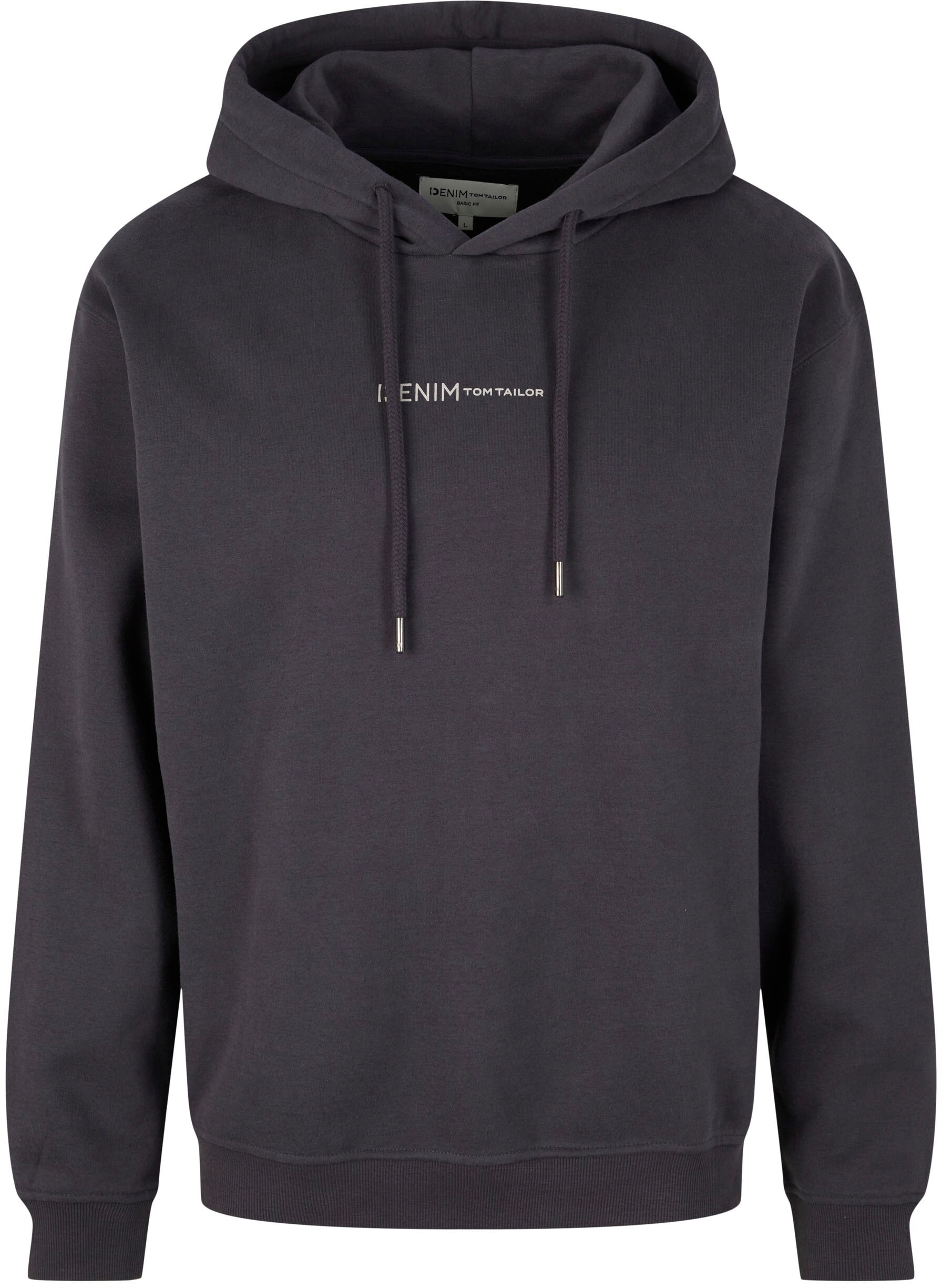 TOM TAILOR Denim Sweatshirt, mit Kapuze und Logo-Print