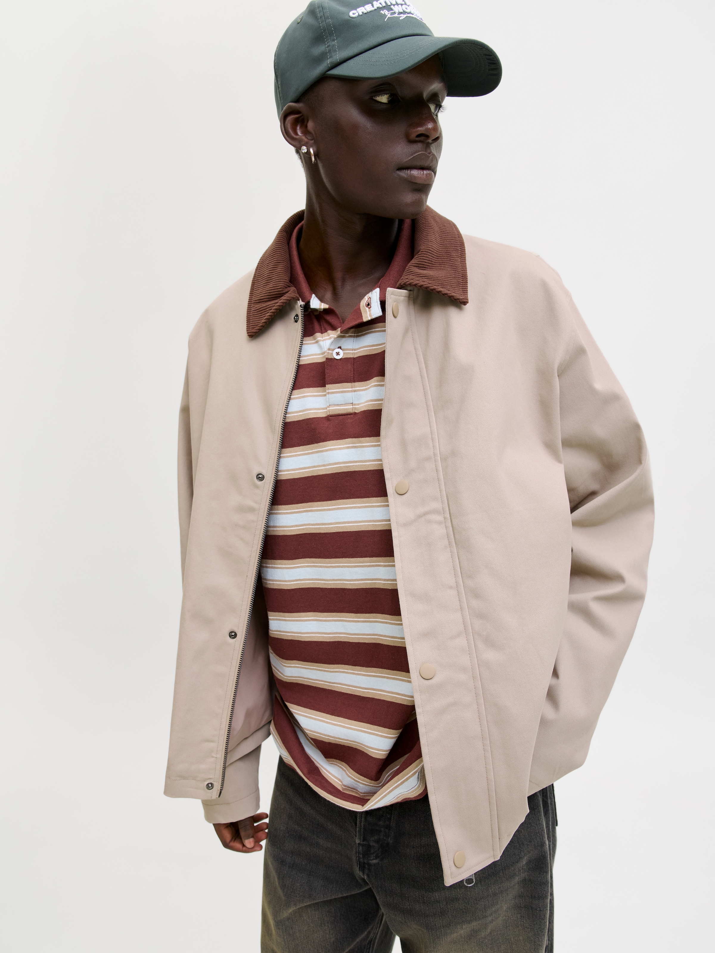 Jack & Jones Veste courte »JJEGRAHAM WORKER JACKET SN« mit Fly-Away-Kragen