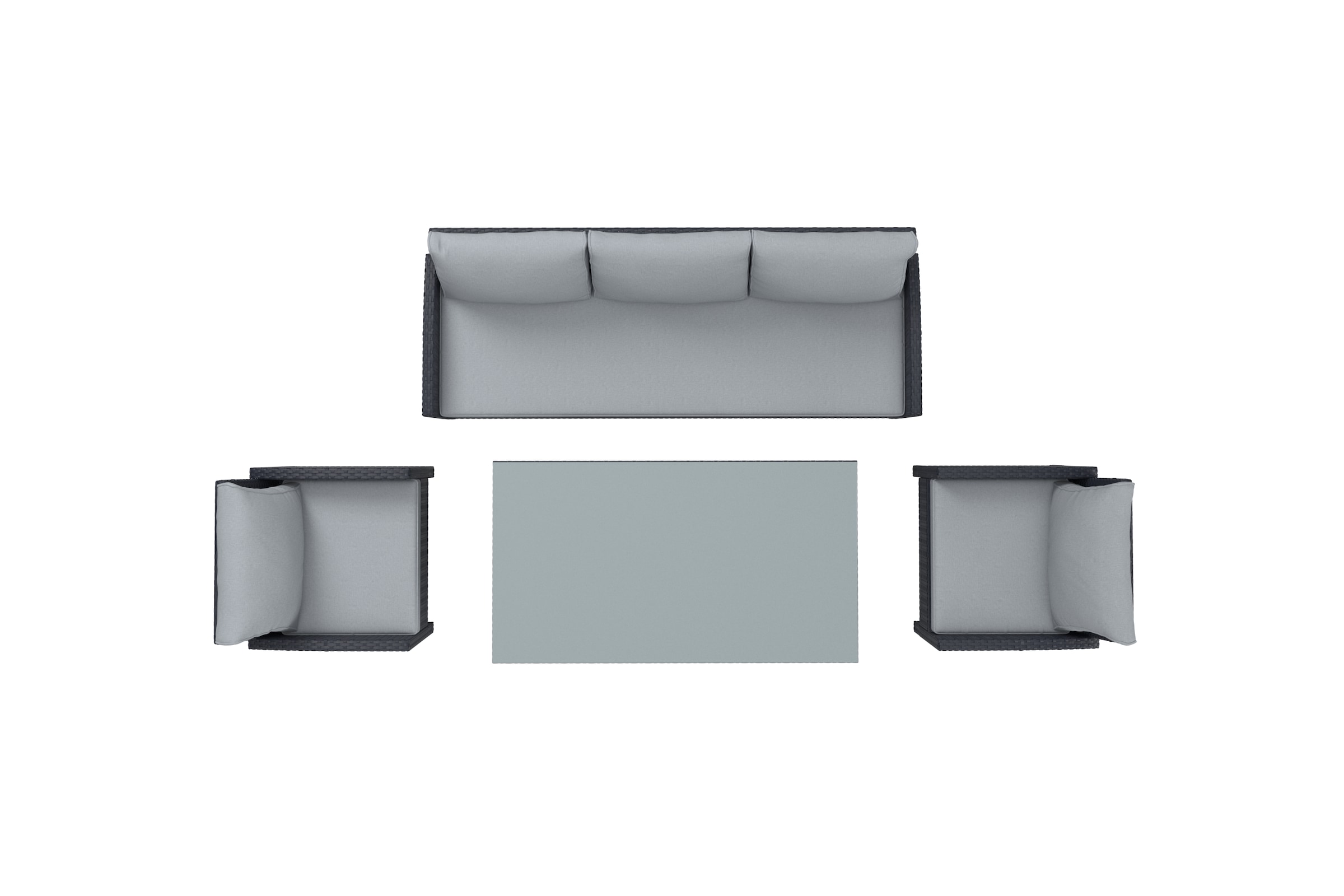 KONIFERA Gartenlounge-Set »»Brooklyn«« Set, 1x 3er Sofabank, 2 Sessel, Tisch 66x120x74 cm, inkl. Auflagen, 12 Stk. tlg. Stahl/Polyrattan