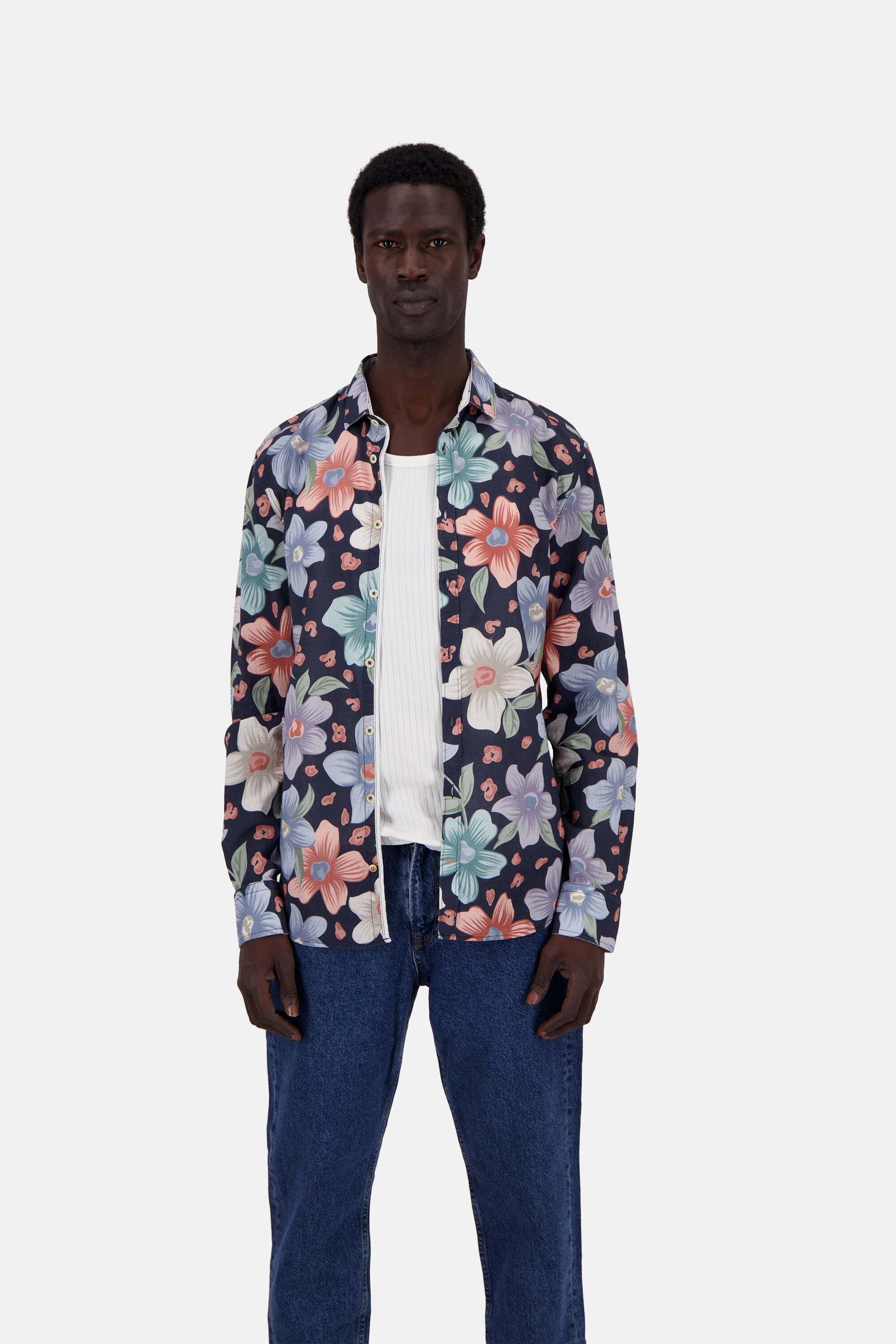 colours & sons Langarmhemd »colours & sons Langarmhemd Shirt-Printed«