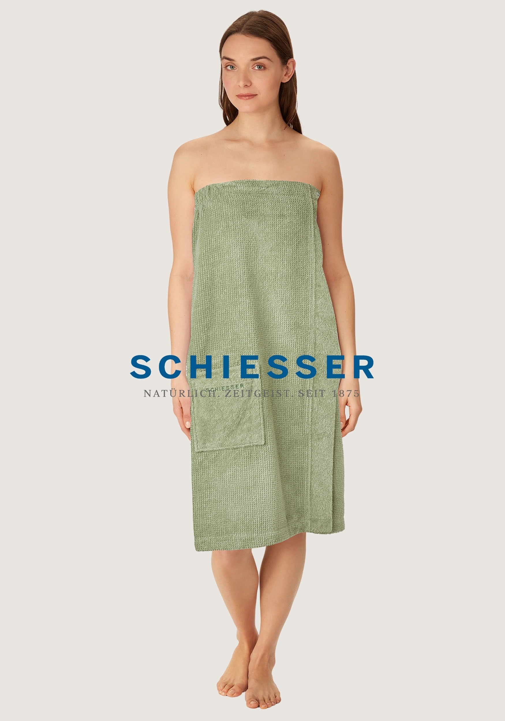 Schiesser »Saunakilt Turin für Damen in angesagter Reiskornoptik« 1 Stk. Made in Green